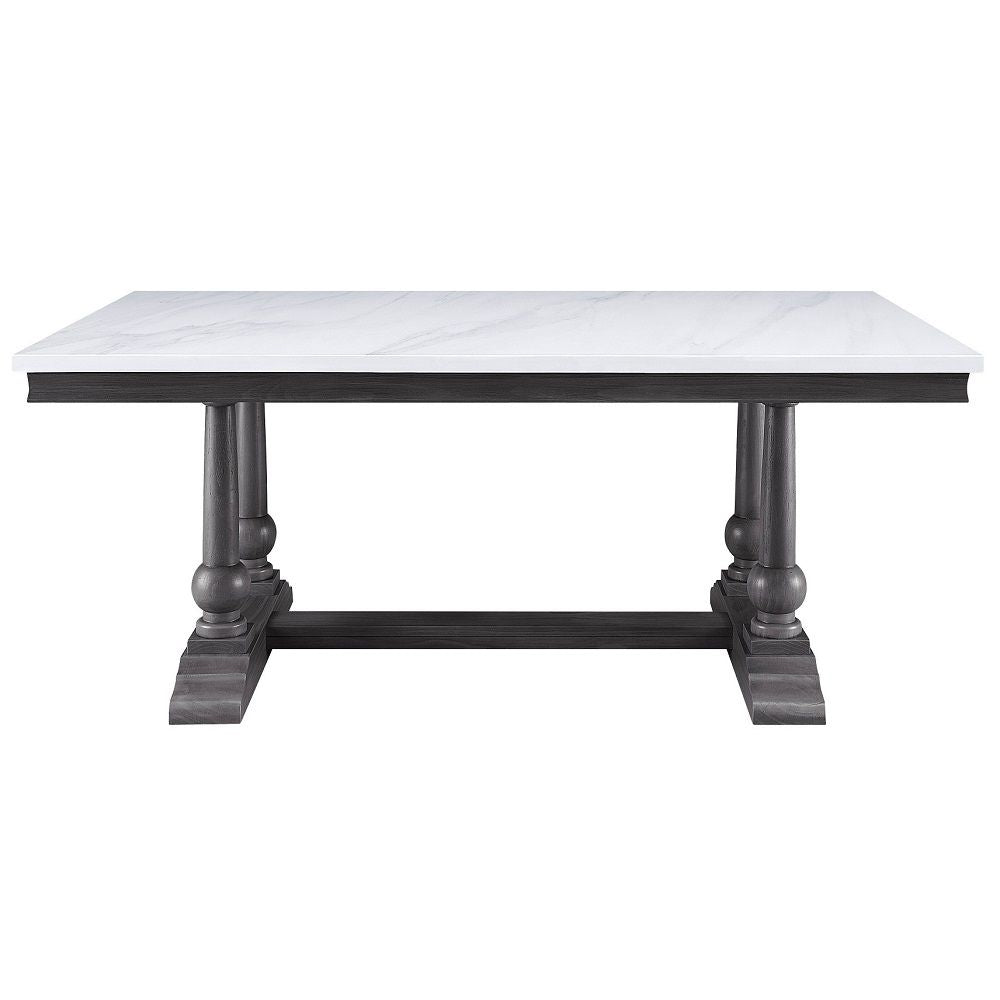Yabeina - Dining Table - Marble Top Top & Gray Oak - Urban Living Furniture (Los Angeles, CA)