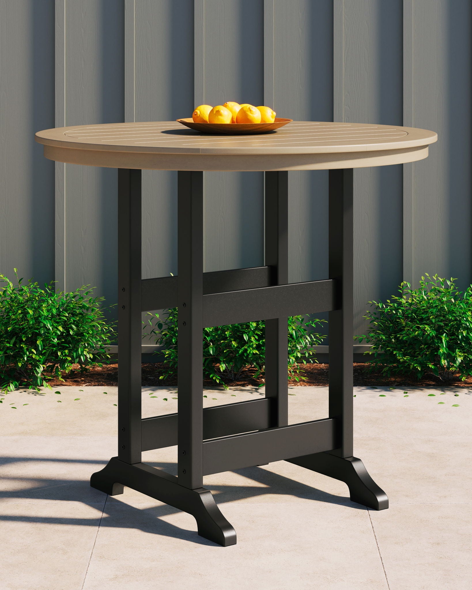 Fairen Trail - Black / Driftwood - Round Bar Table w/Umb OPT - Urban Living Furniture (Los Angeles, CA)
