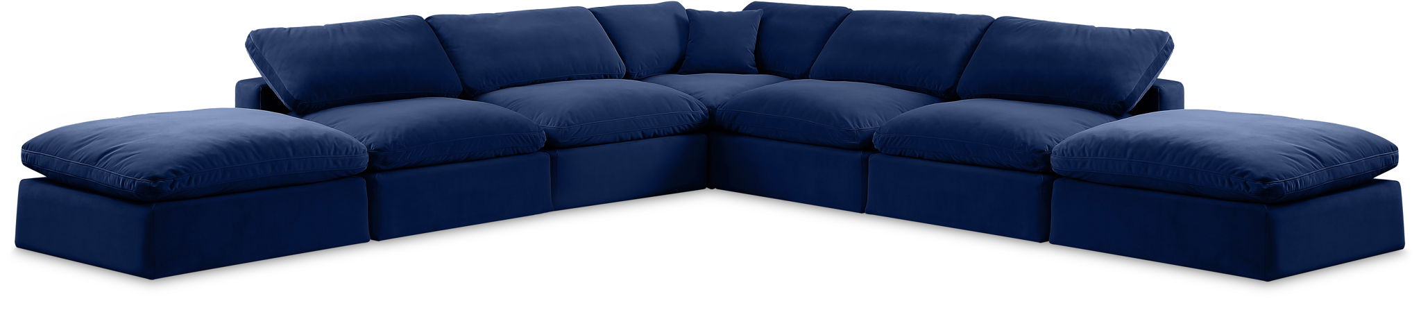 Comfy - 7 Piece Velvet Modular Corner Sectional - Urban Living Furniture (Los Angeles, CA)