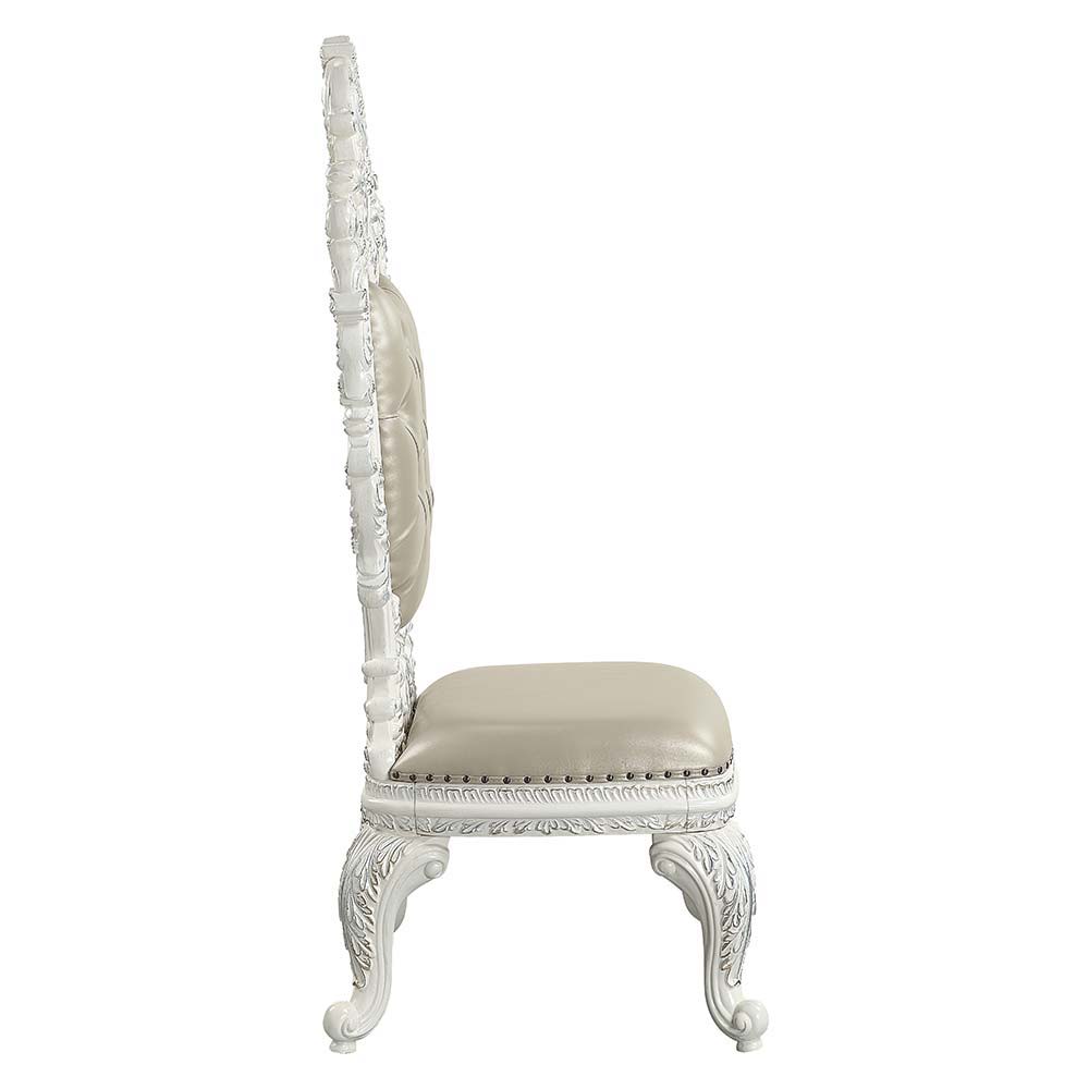 Vanaheim - Side Chair (Set of 2) - Beige Synthetic Leather & Antique White - Urban Living Furniture (Los Angeles, CA)