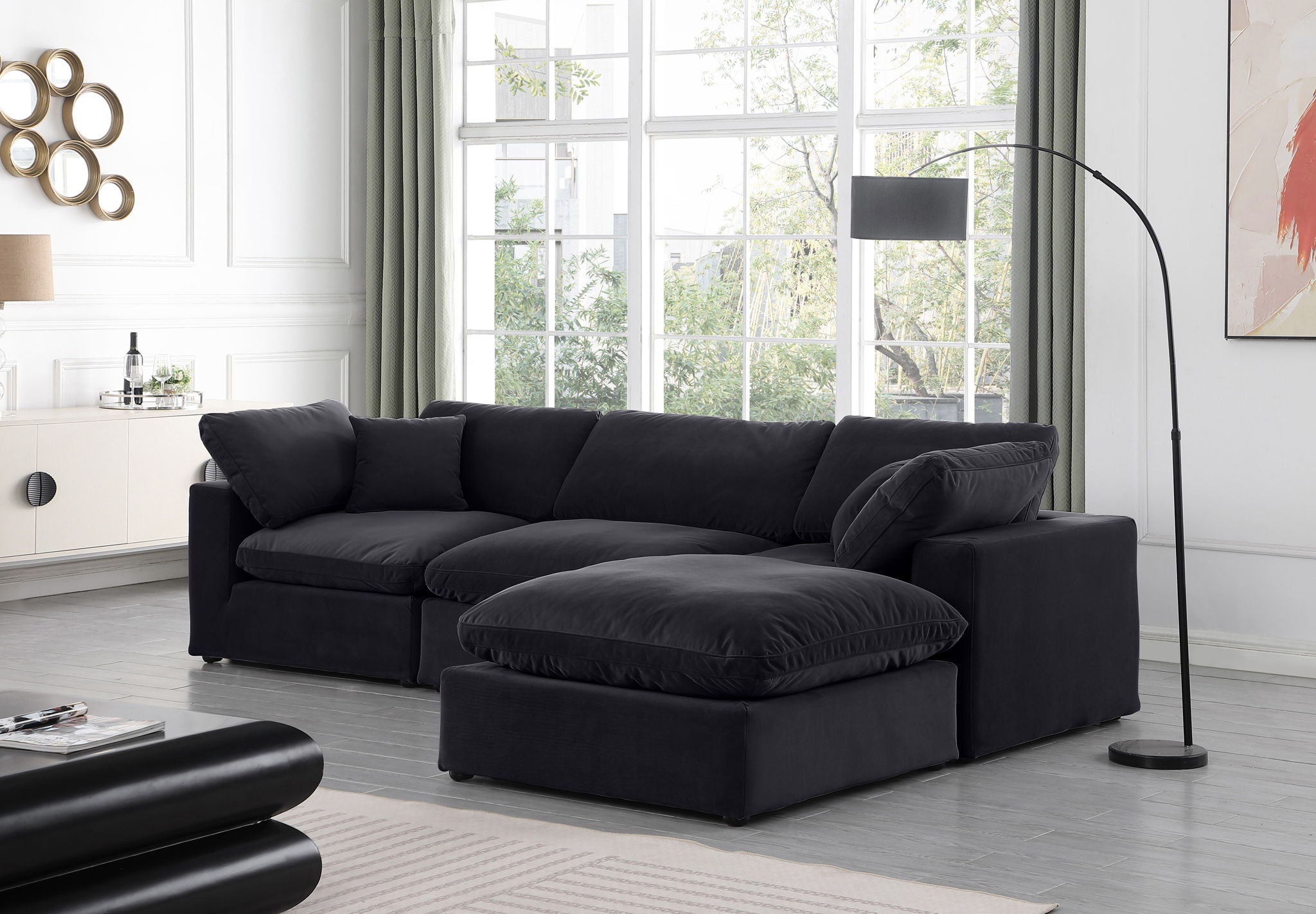Comfy - 4 Piece Velvet Modular Sectional With Chaise - Urban Living Furniture (Los Angeles, CA)