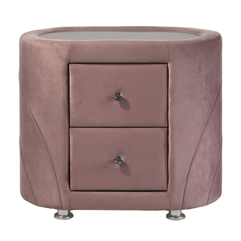 Salonia - Nightstand - Pink Velvet - Urban Living Furniture (Los Angeles, CA)