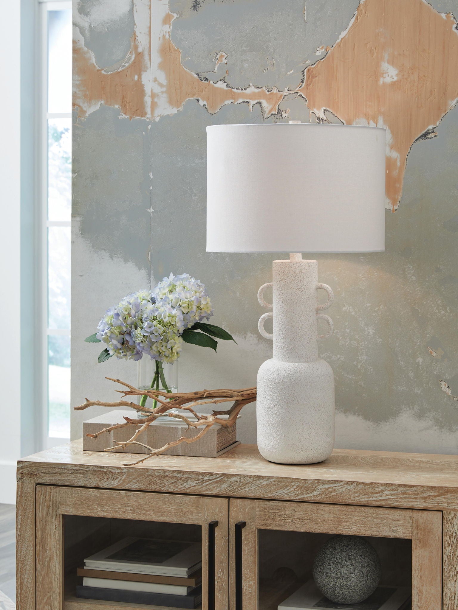 Perringhill - Metal Table Lamp - Distressed White - Urban Living Furniture (Los Angeles, CA)