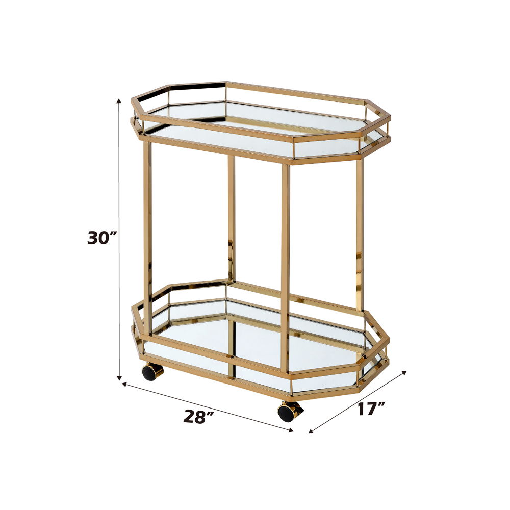 Lacole - Serving Cart - Mirrored & Champagne - Urban Living Furniture (Los Angeles, CA)