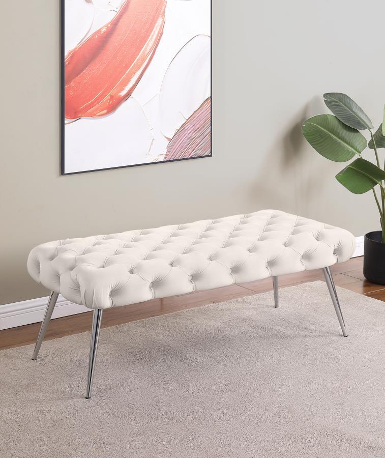 Ella - Upholstered Tufted Bench Metal Legs - Urban Living Furniture (Los Angeles, CA)