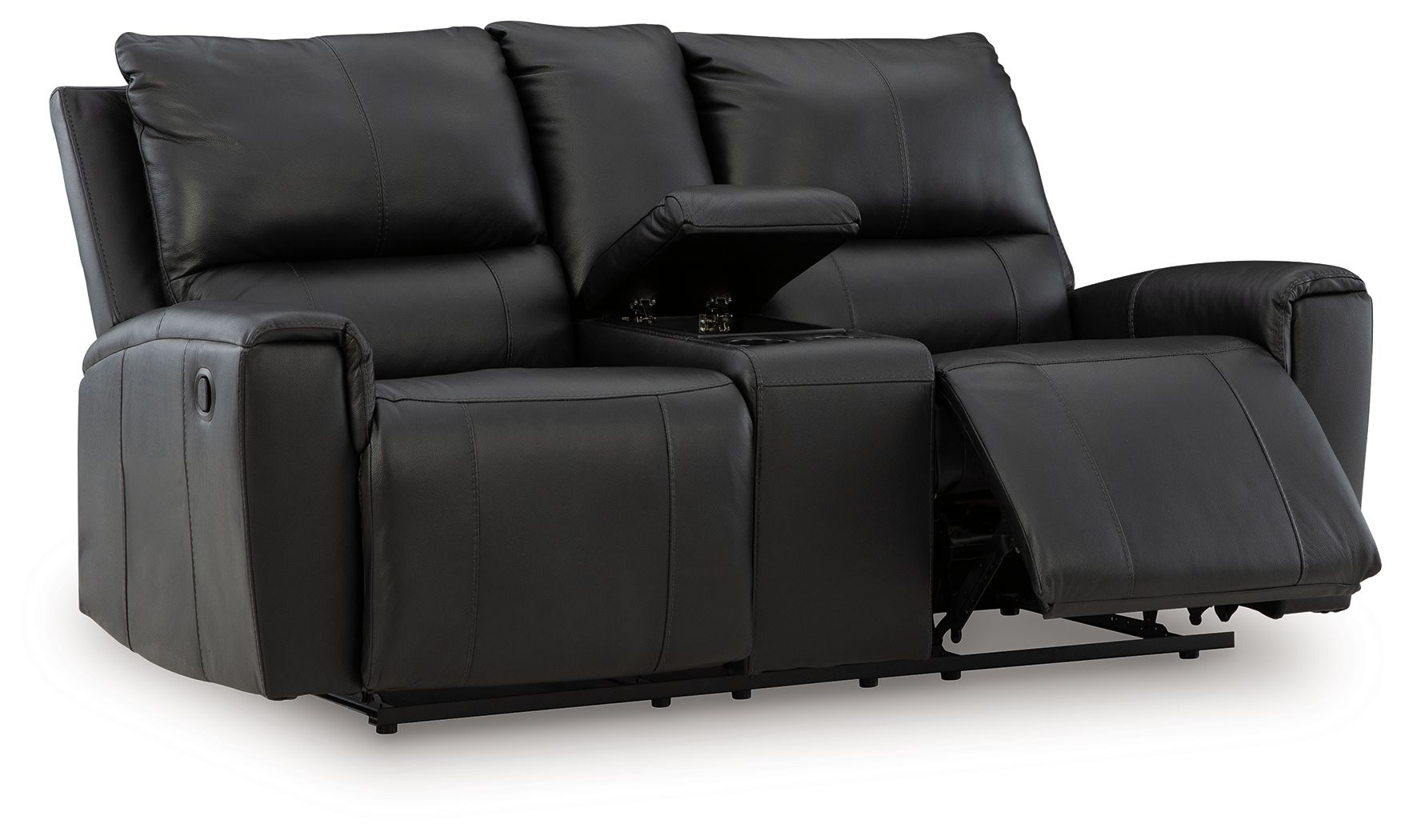 Glossmore - Reclining Loveseat With Console - Black - Urban Living Furniture (Los Angeles, CA)