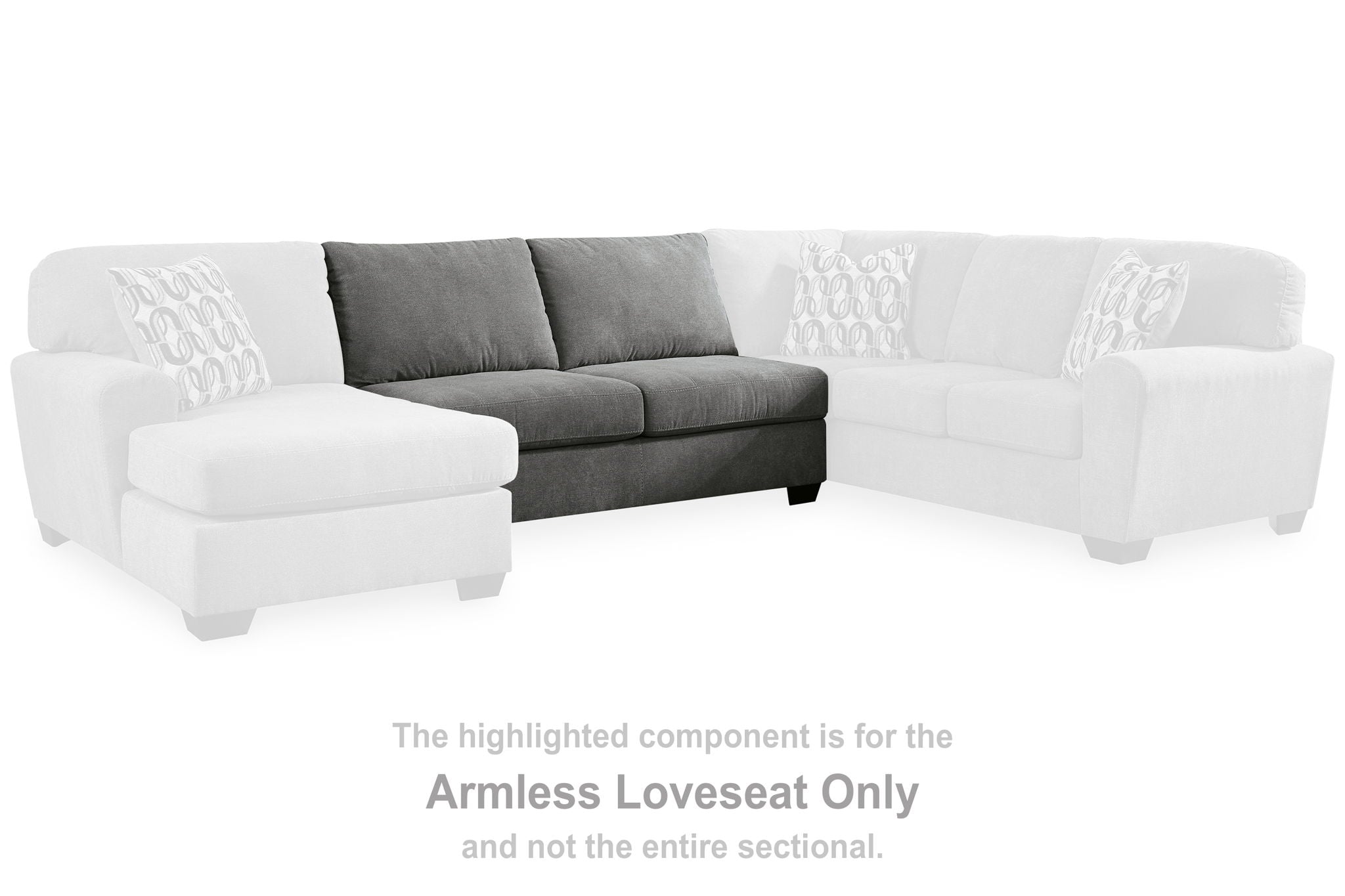 Birkdale Court - Gray - Armless Loveseat - Urban Living Furniture (Los Angeles, CA)