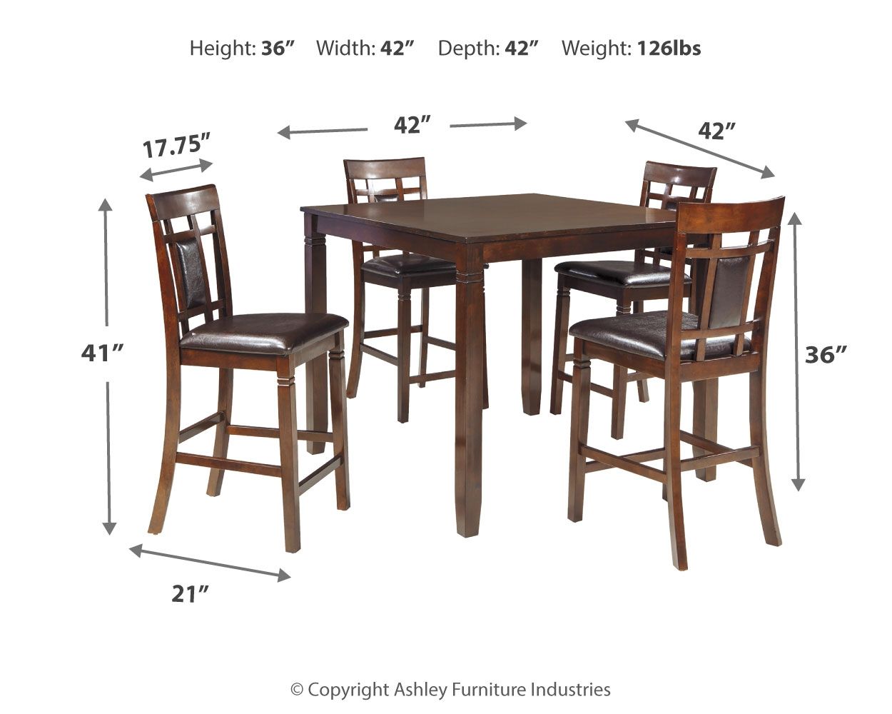 Bennox - Brown - DRM Counter Table Set (Set of 5) - Urban Living Furniture (Los Angeles, CA)