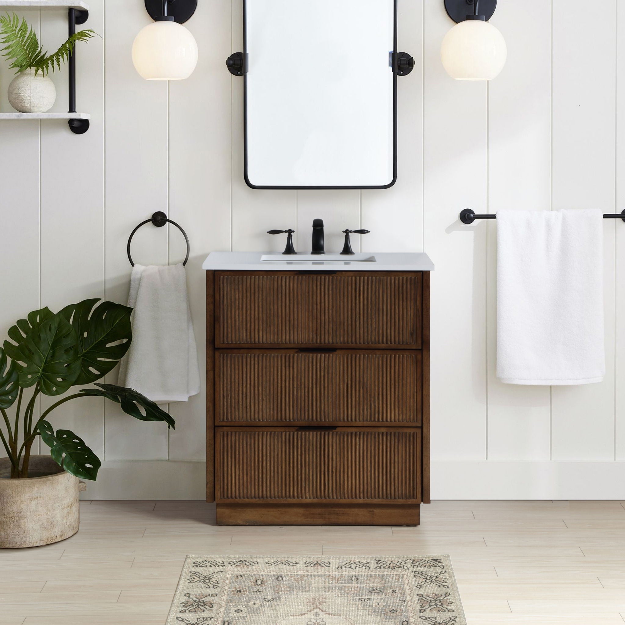 Willard - Engineered Stone And Solid Wood Bathroom Vanity - Urban Living Furniture (Los Angeles, CA)
