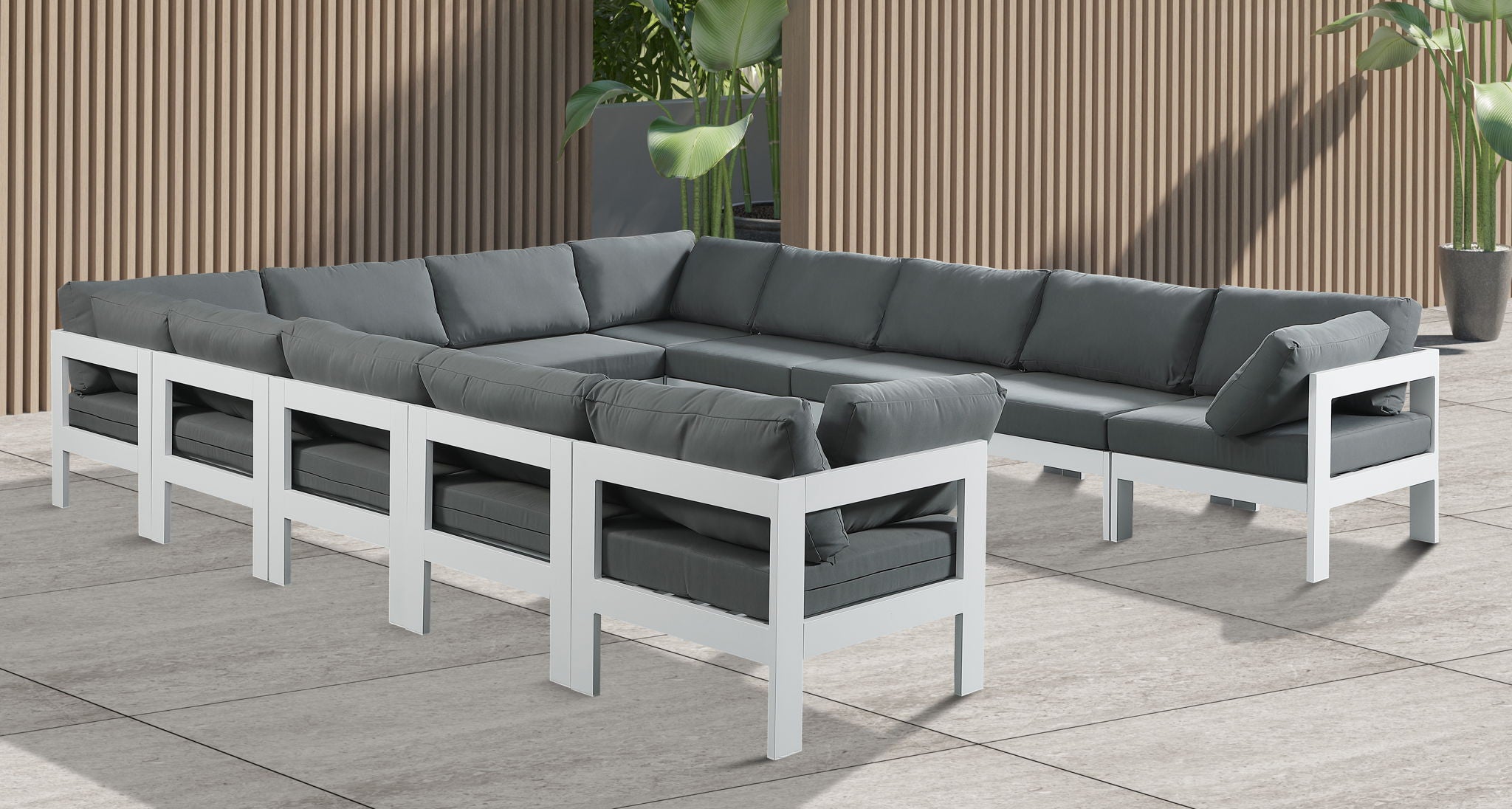 Nizuc - Outdoor Patio 12 Piece Modular Sectional With White Frame - Urban Living Furniture (Los Angeles, CA)