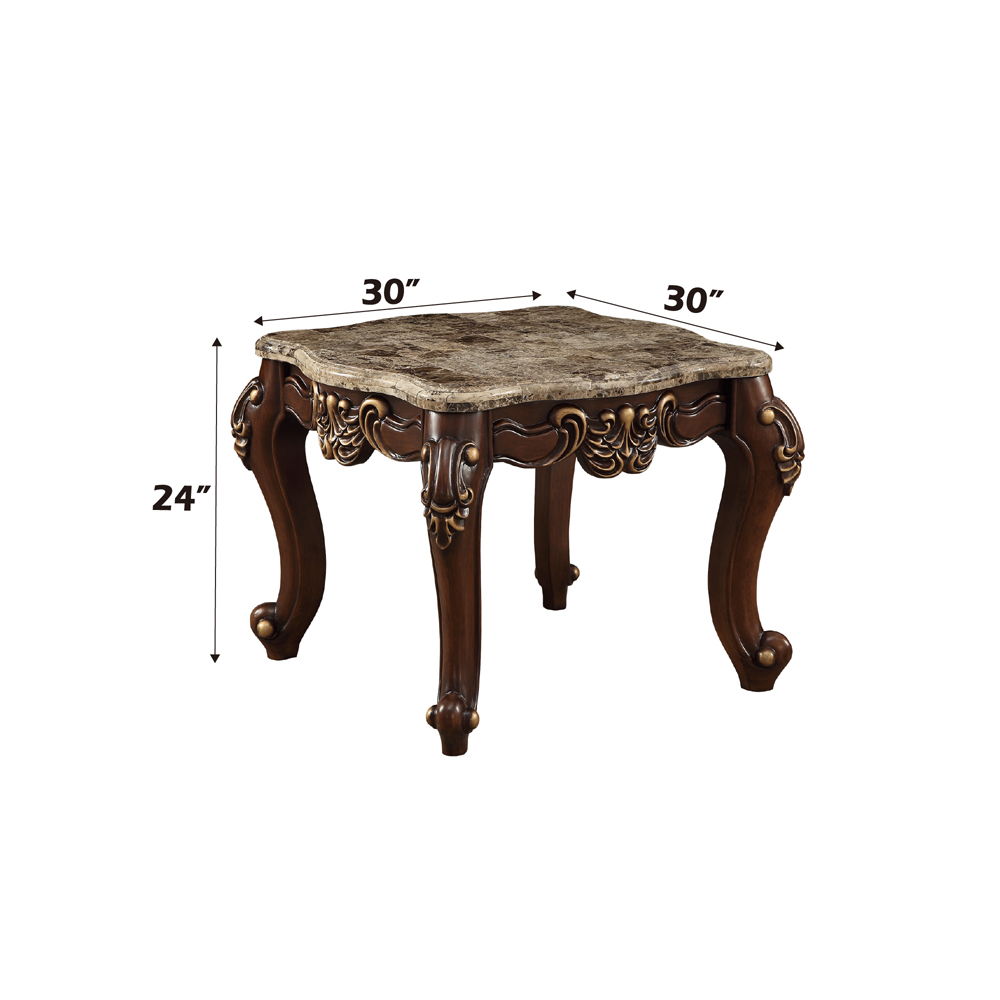 Mehadi - End Table - Marble Top & Walnut - Urban Living Furniture (Los Angeles, CA)