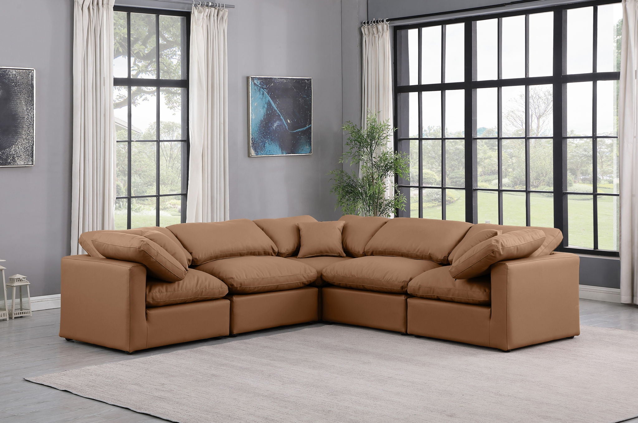 Indulge - Faux Leather 5 Piece Modular Corner Sectional - Urban Living Furniture (Los Angeles, CA)