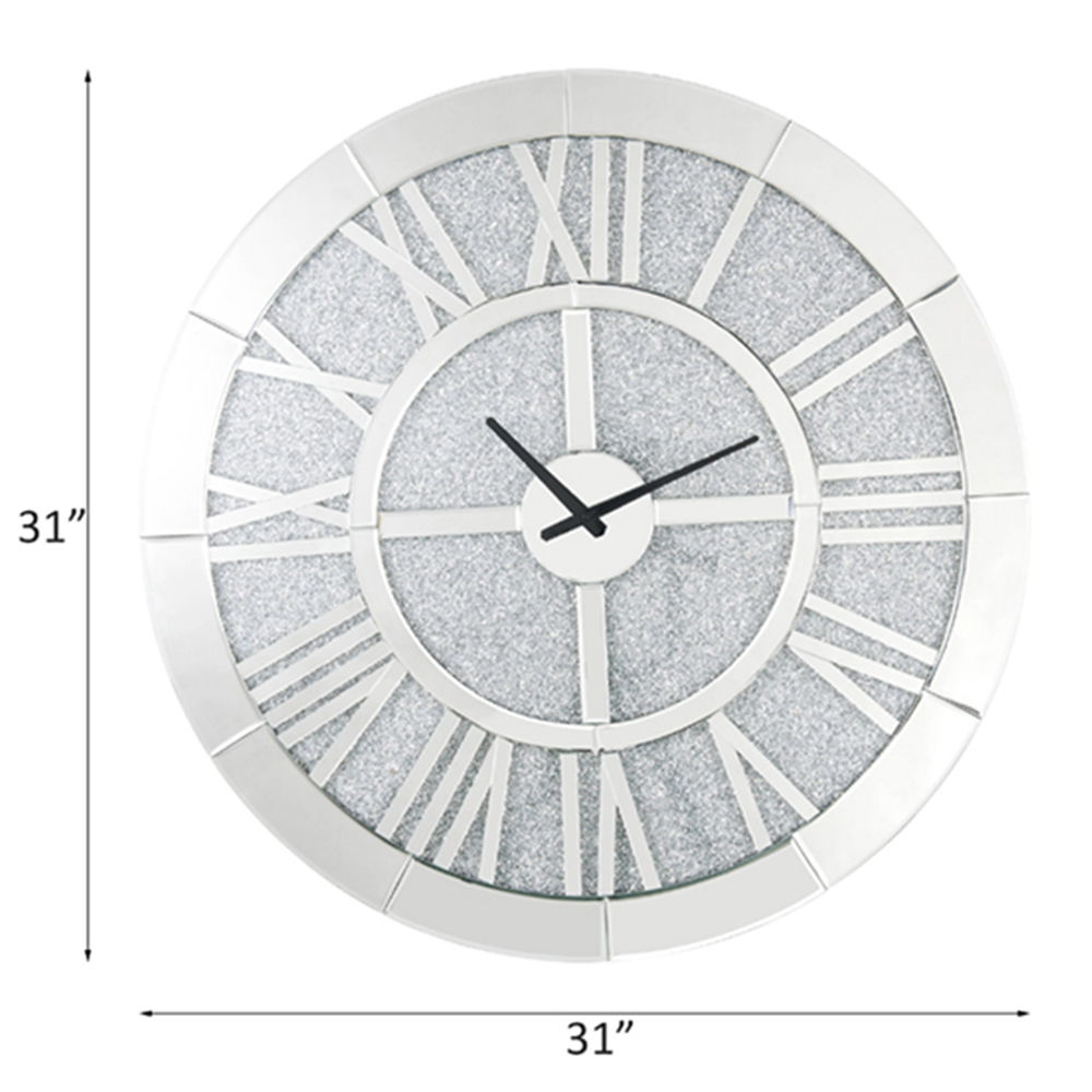 Noralie - Wall Clock - Mirrored & Faux Diamonds - Urban Living Furniture (Los Angeles, CA)