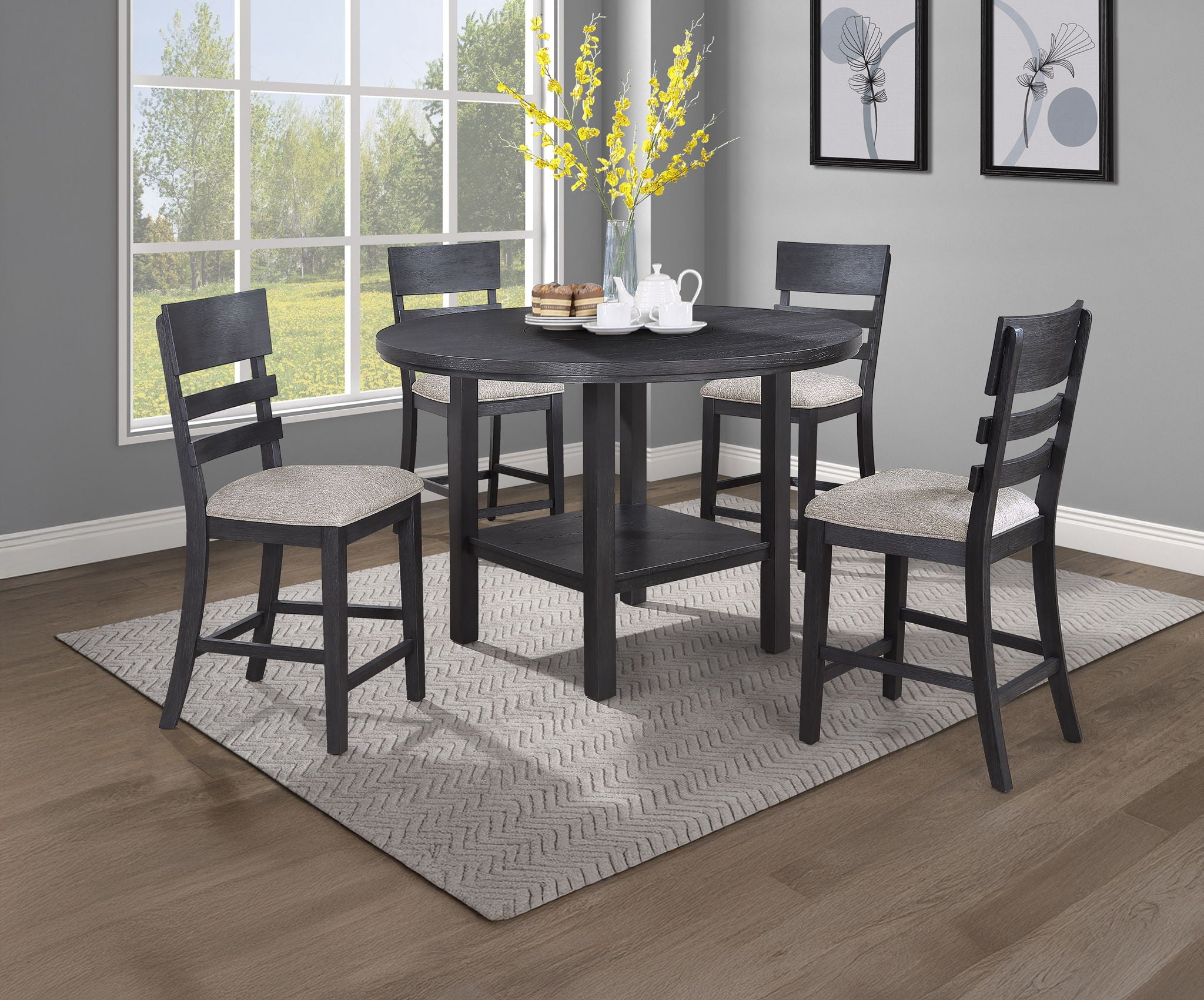 Guthrie - 5 Piece Counter Dining Room Set - Charcoal / Gray - Urban Living Furniture (Los Angeles, CA)