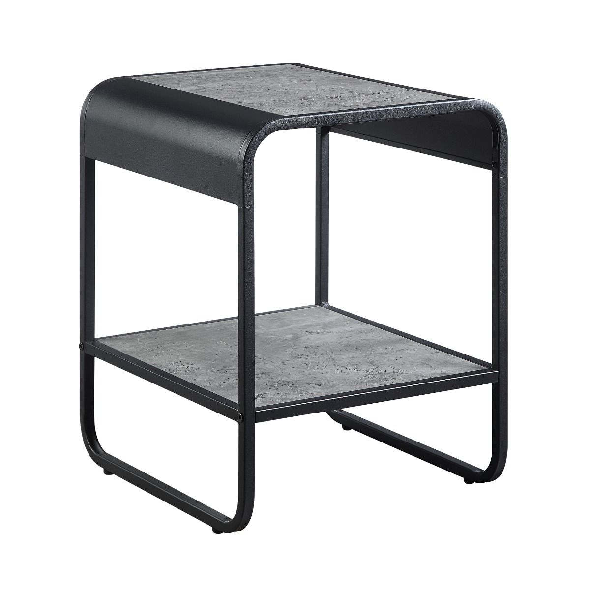 Raziela - 21" End Table - Concrete Gray & Black - Urban Living Furniture (Los Angeles, CA)