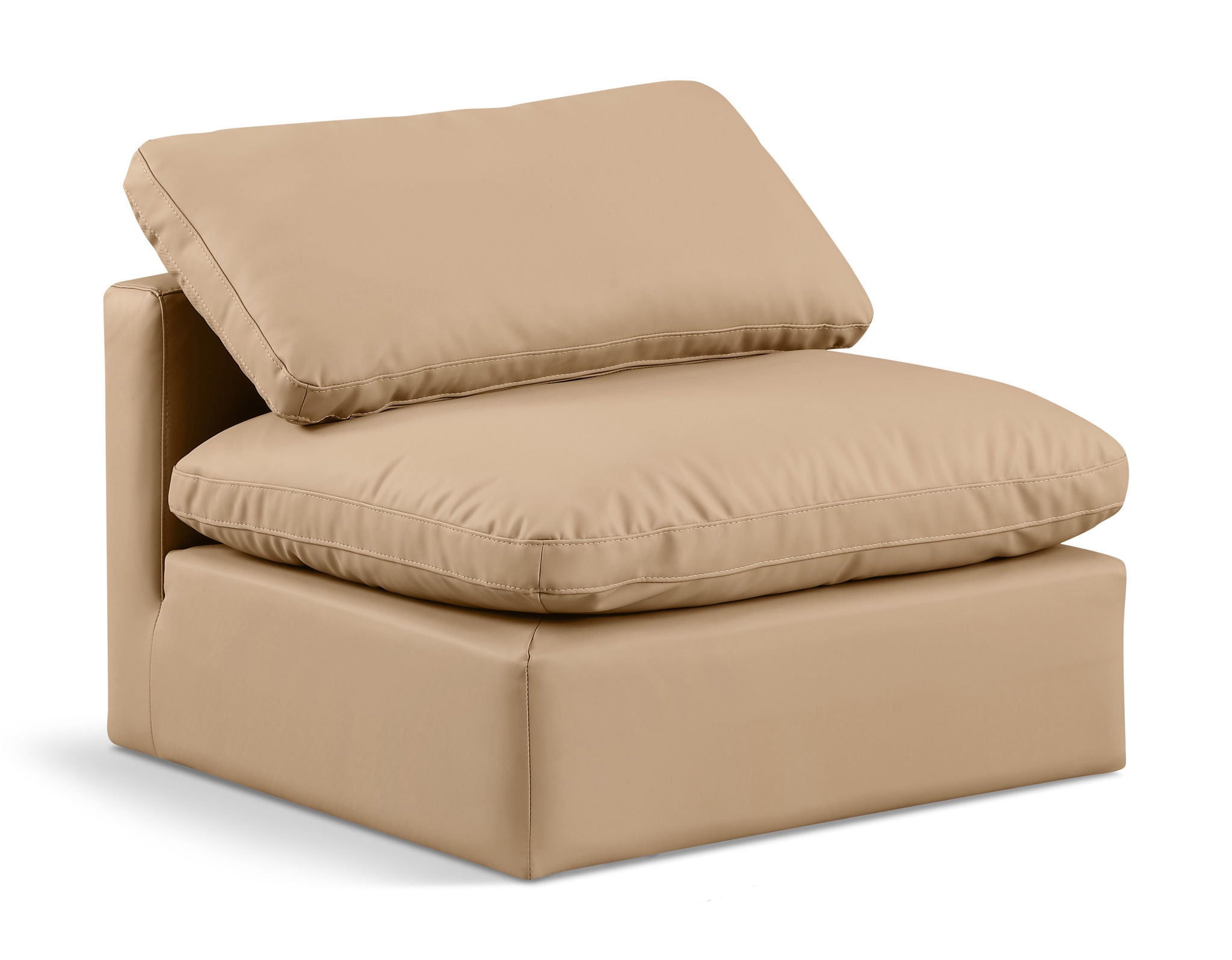 Indulge - Faux Leather Armless Chair - Tan - Urban Living Furniture (Los Angeles, CA)