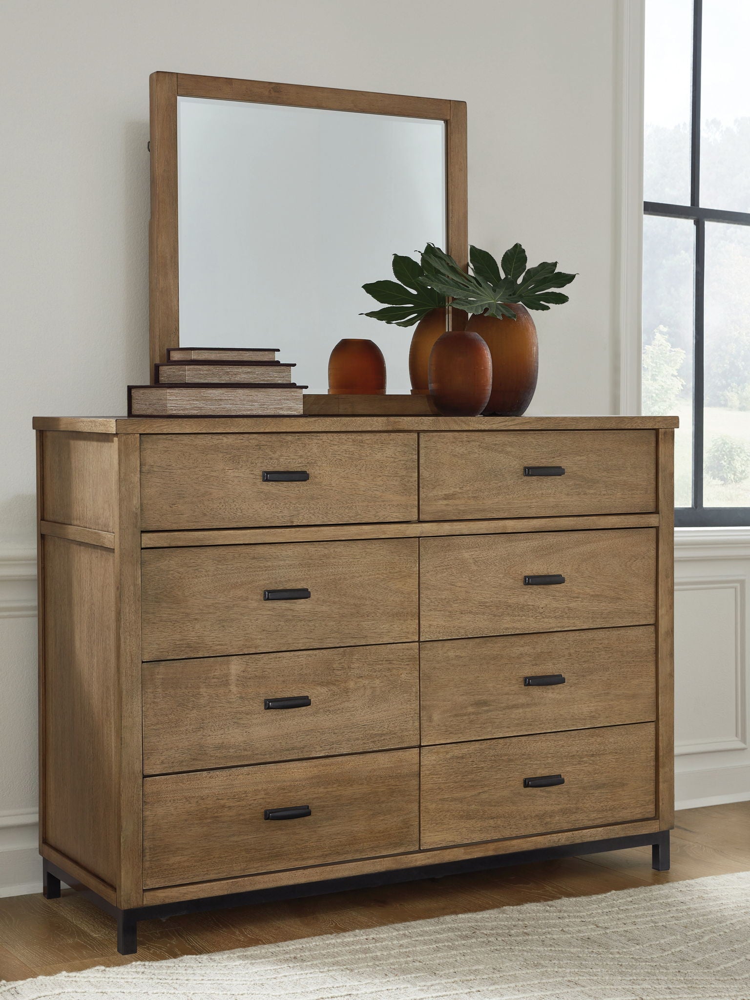 Tomtyn - Light Brown - Dresser And Mirror - Urban Living Furniture (Los Angeles, CA)