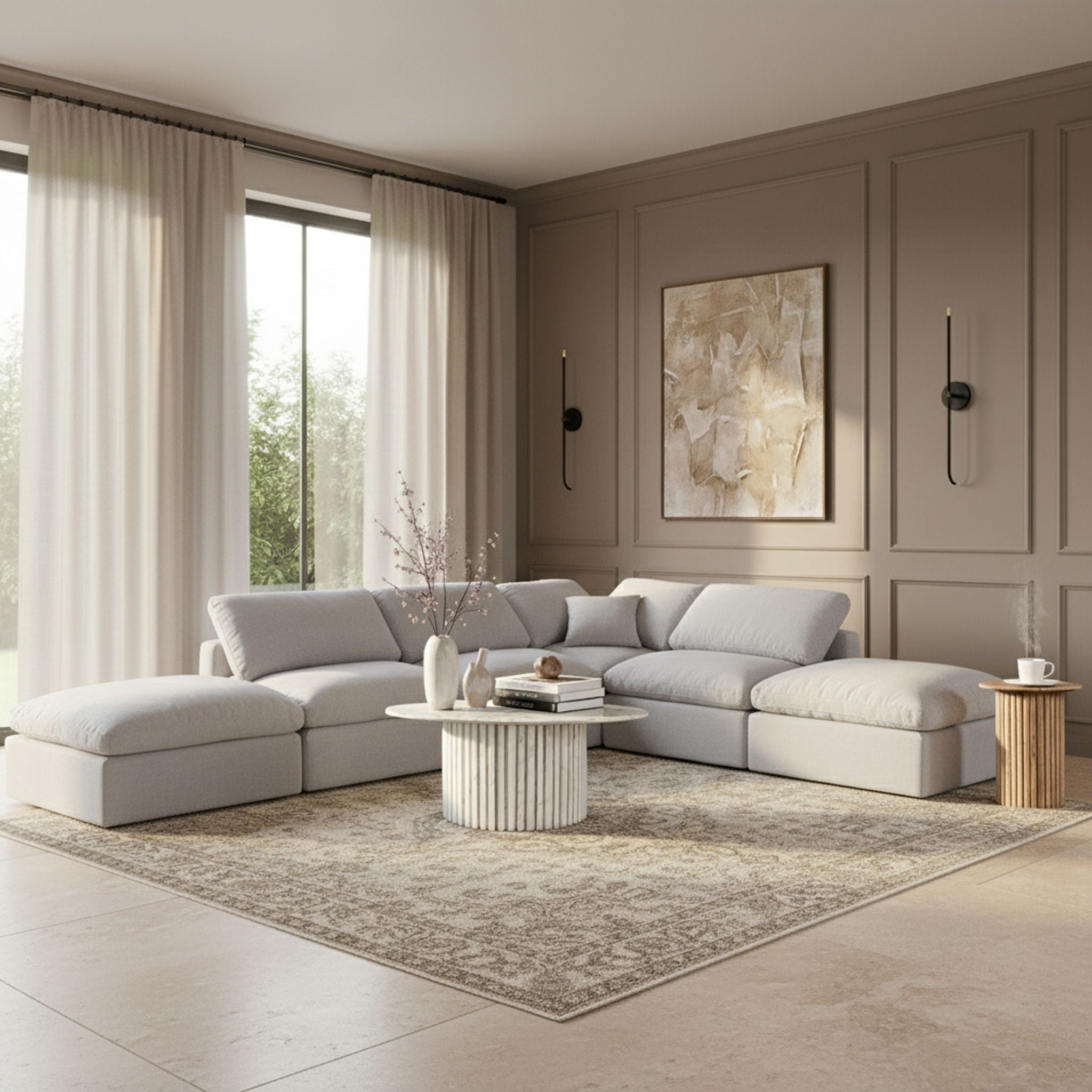 Indulge - Linen 6 Piece Modular Armless Sectional - Urban Living Furniture (Los Angeles, CA)