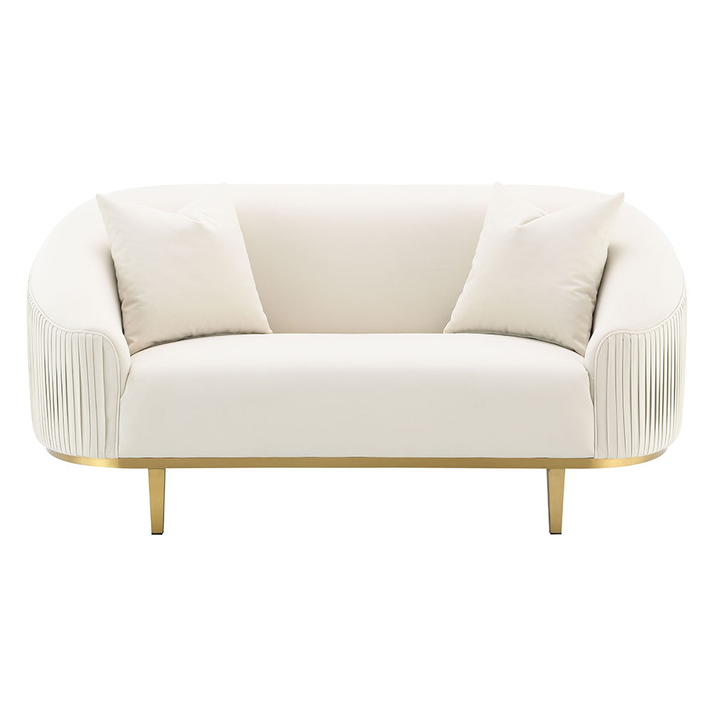 Martina - Loveseat With 2 Pillows - Ivory Velvet - Urban Living Furniture (Los Angeles, CA)