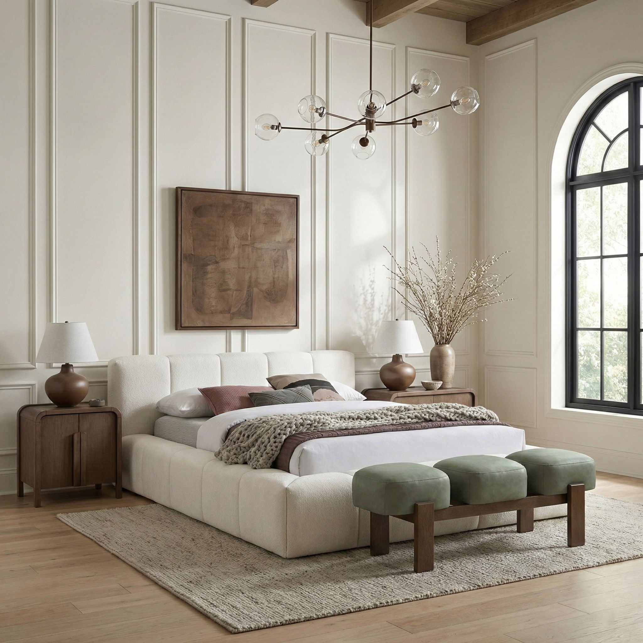 Woodcrest - Vegan Leather Upholstered Bench - Painted Brown Walnut Base - Urban Living Furniture (Los Angeles, CA)