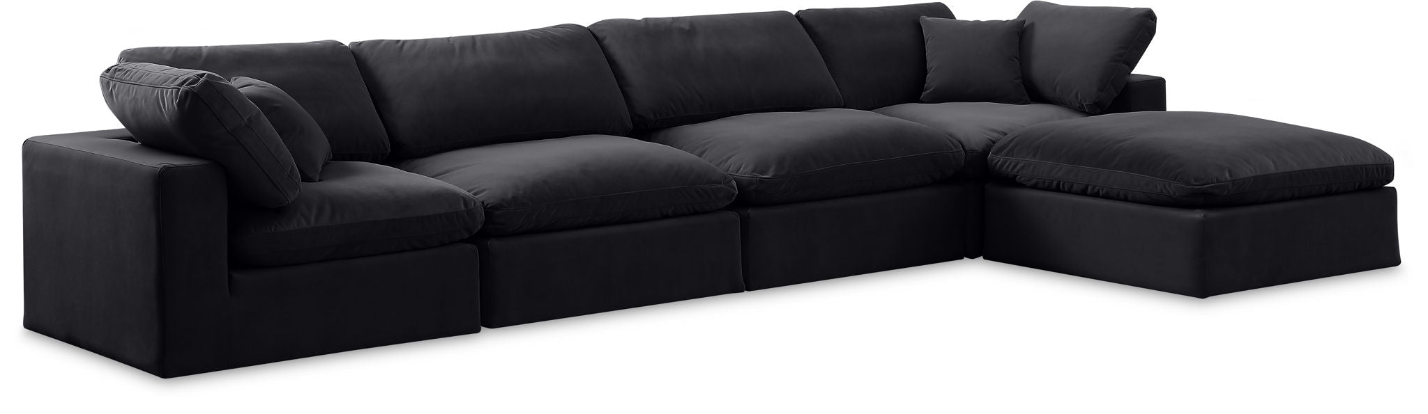 Comfy - 5 Piece Velvet Modular Sectional With Chaise - Urban Living Furniture (Los Angeles, CA)