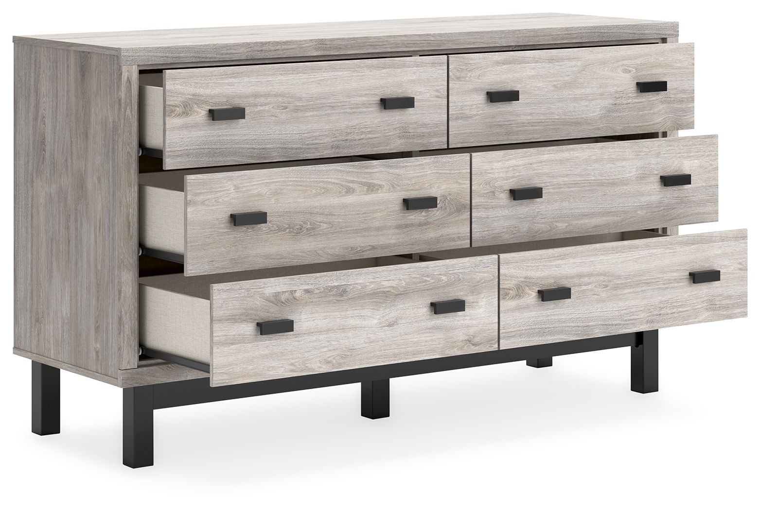 Vessalli - Black / Gray - Six Drawer Dresser - Urban Living Furniture (Los Angeles, CA)