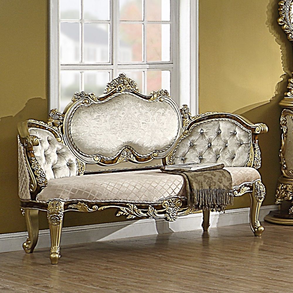 Desiderius - Bench - Beige , Antique Gold & Hand Paint Brown - Urban Living Furniture (Los Angeles, CA)