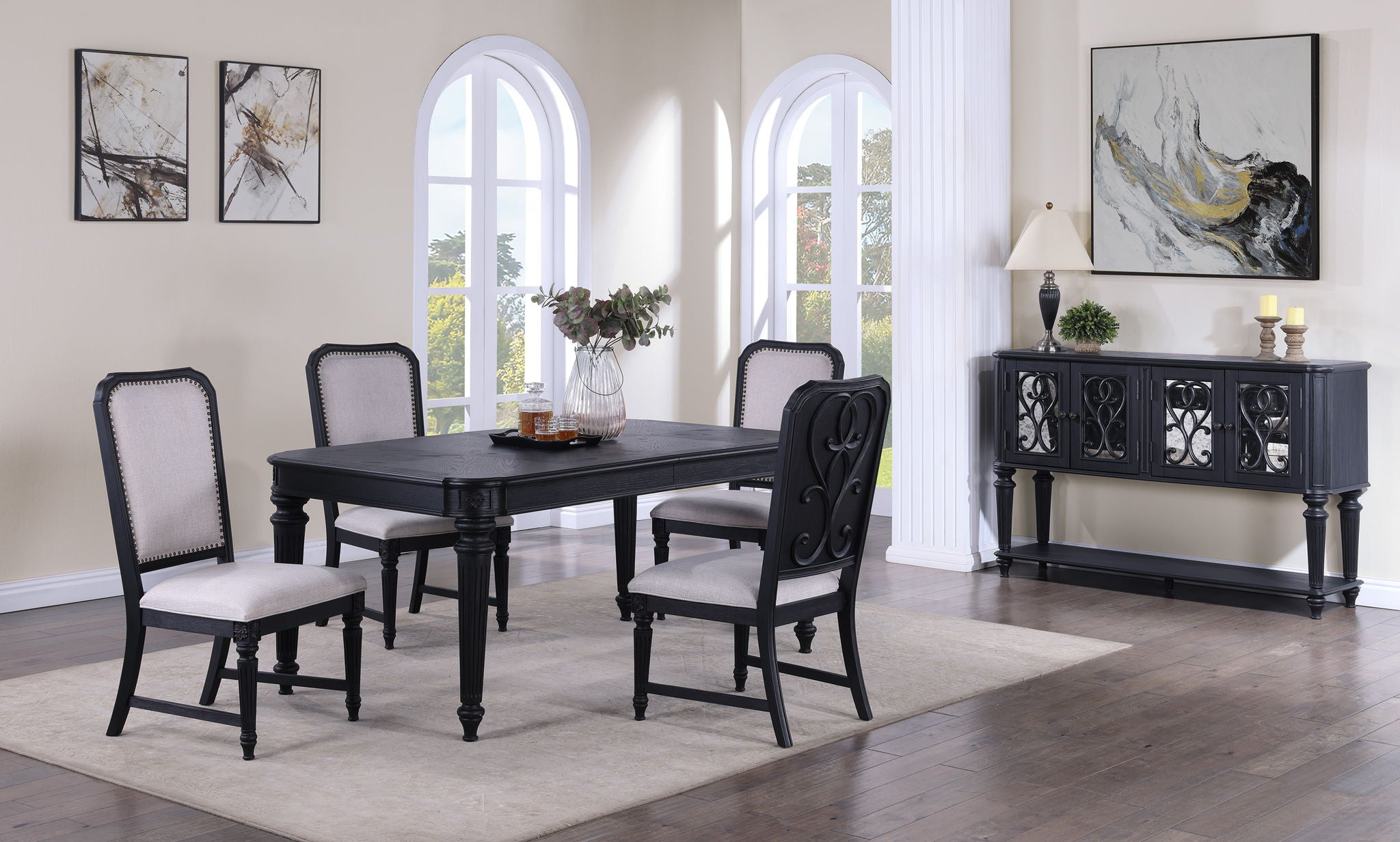 Kingsbury - Dining Table (18 Leaf) - Black - Urban Living Furniture (Los Angeles, CA)