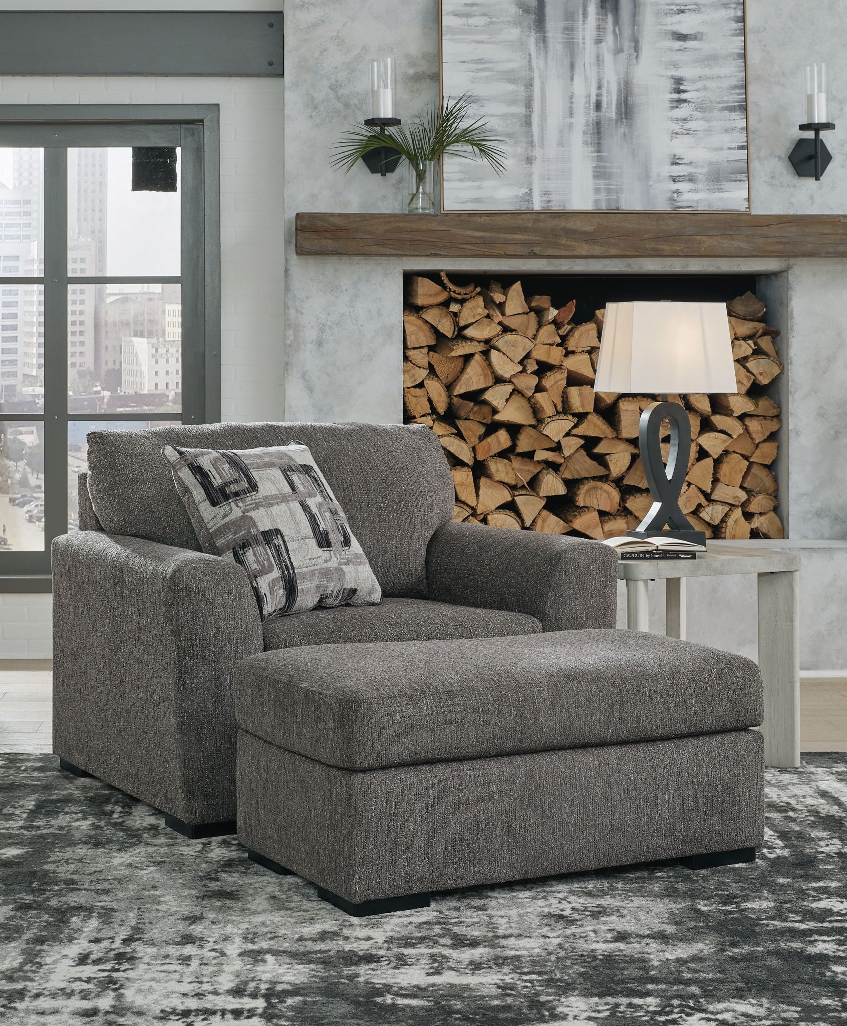 Gardiner - 2 Pc. - Chair And A Half, Ottoman - Pewter - Urban Living Furniture (Los Angeles, CA)