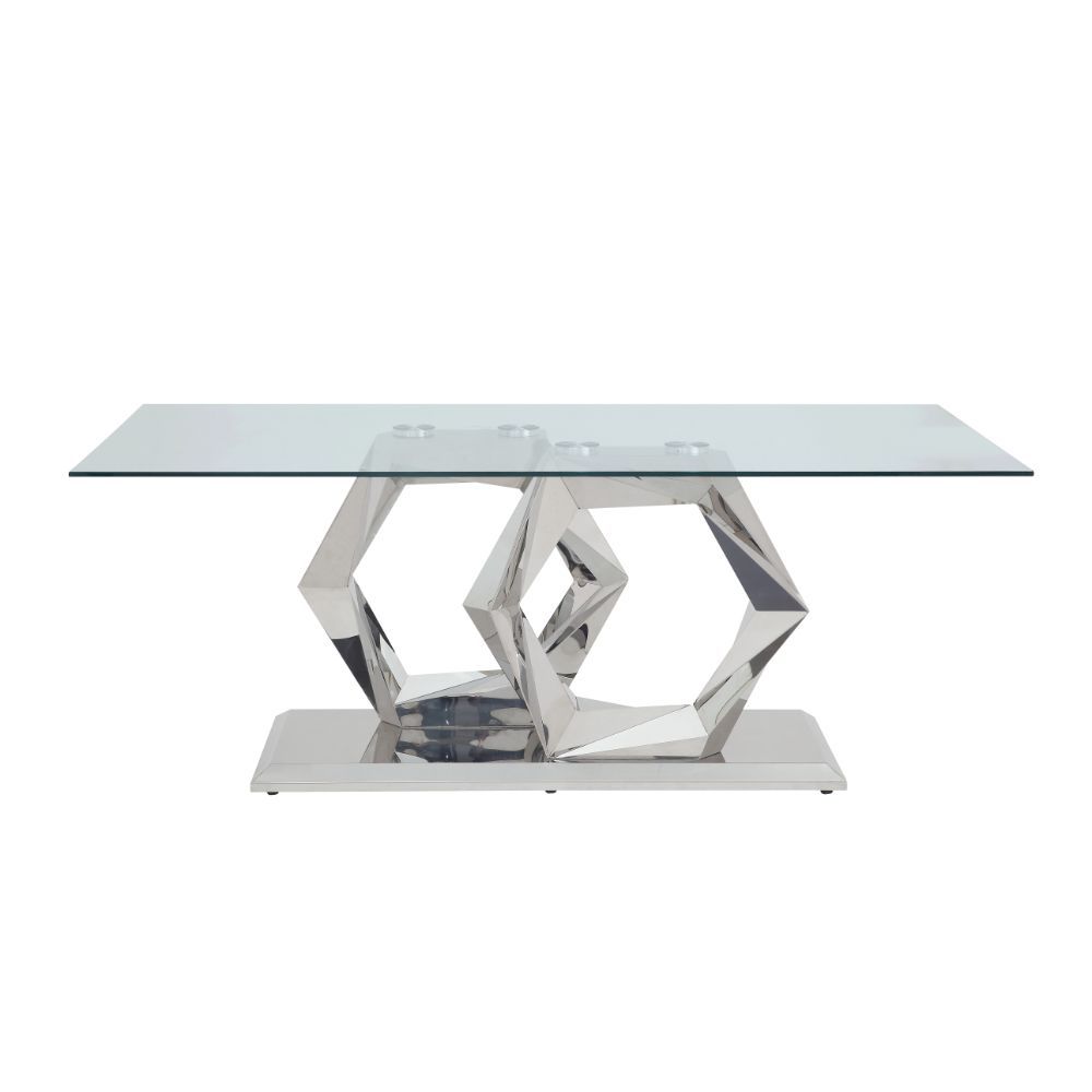 Gianna - Dining Table - Clear Glass Top & Stainless Steel - Urban Living Furniture (Los Angeles, CA)