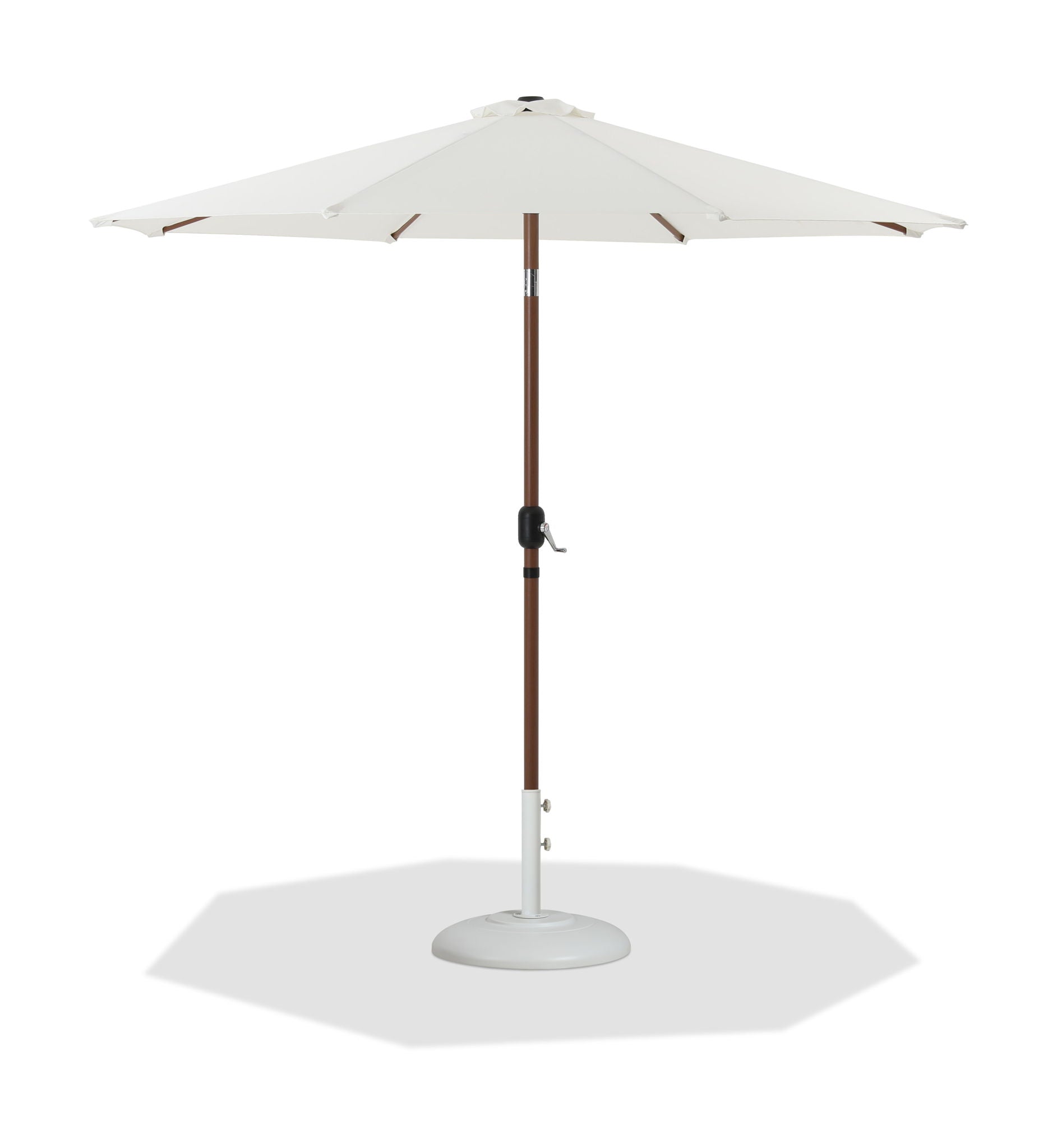 Fiji - Aluminum Patio Umbrella With Round White And Teak Base - Urban Living Furniture (Los Angeles, CA)