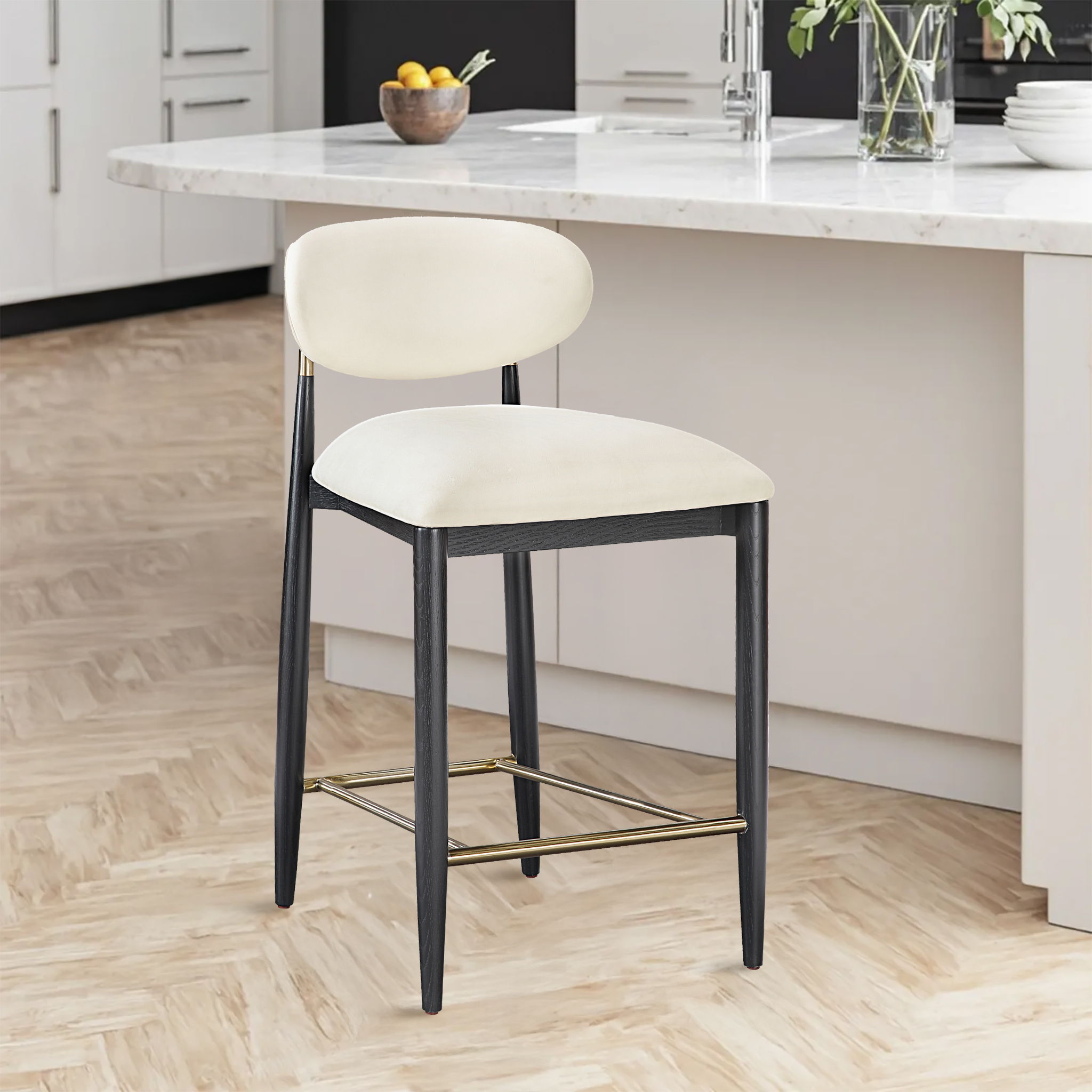 Riccio - Stool - Black And Gold Frame - Urban Living Furniture (Los Angeles, CA)