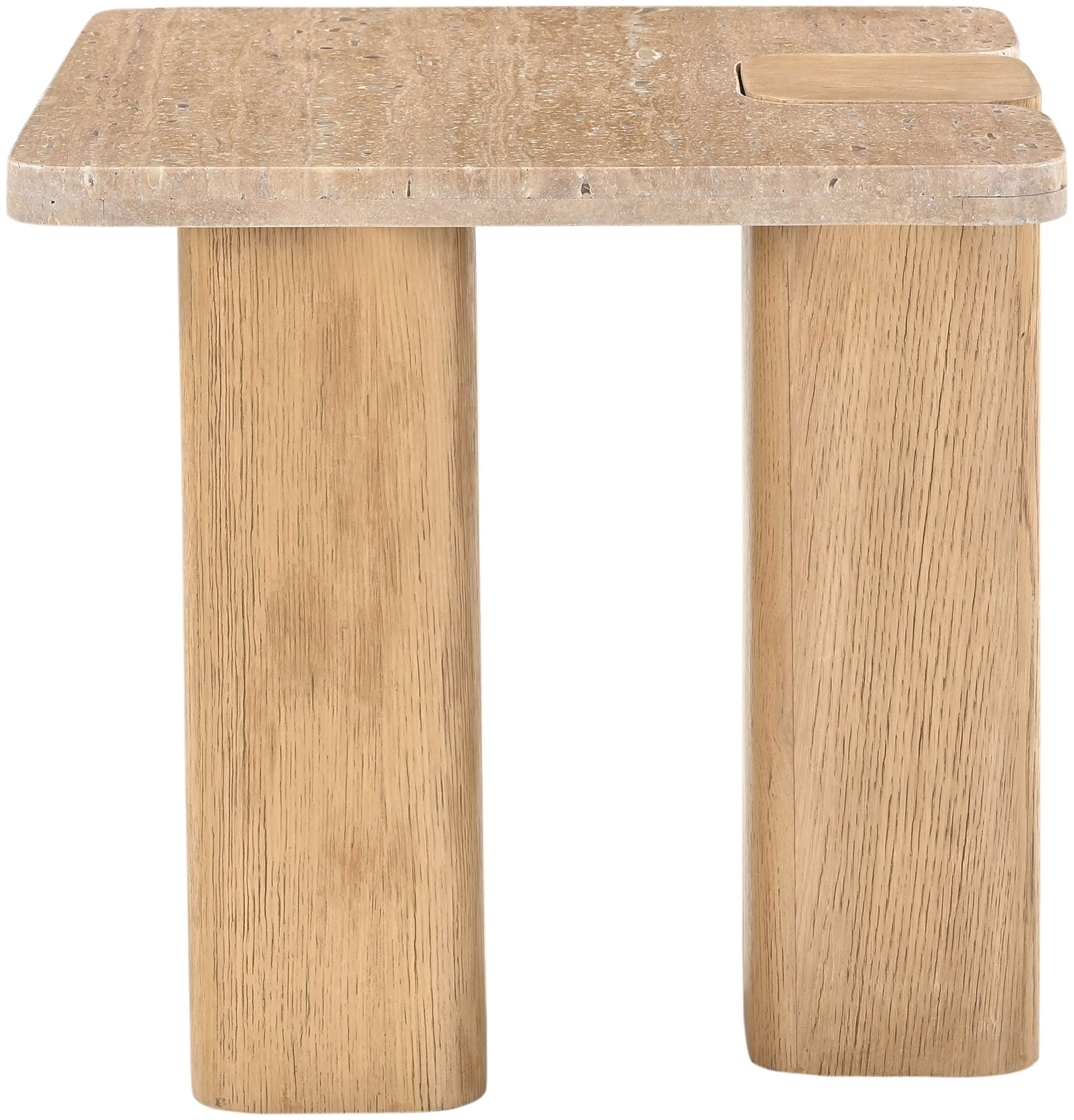 Ravenna - Genuine Fabric Travertine And Oak Wood Table - Urban Living Furniture (Los Angeles, CA)