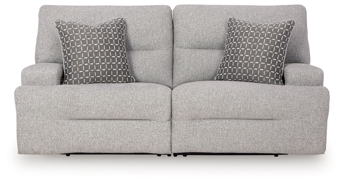 Acklen Place - 2-Piece Power Reclining Sectional Loveseat - Pewter