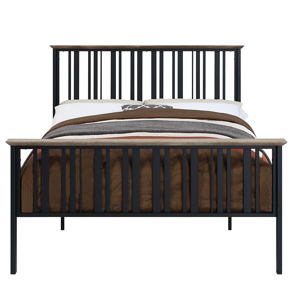 Zudora - Full Bed - Antique Oak & Black - Urban Living Furniture (Los Angeles, CA)