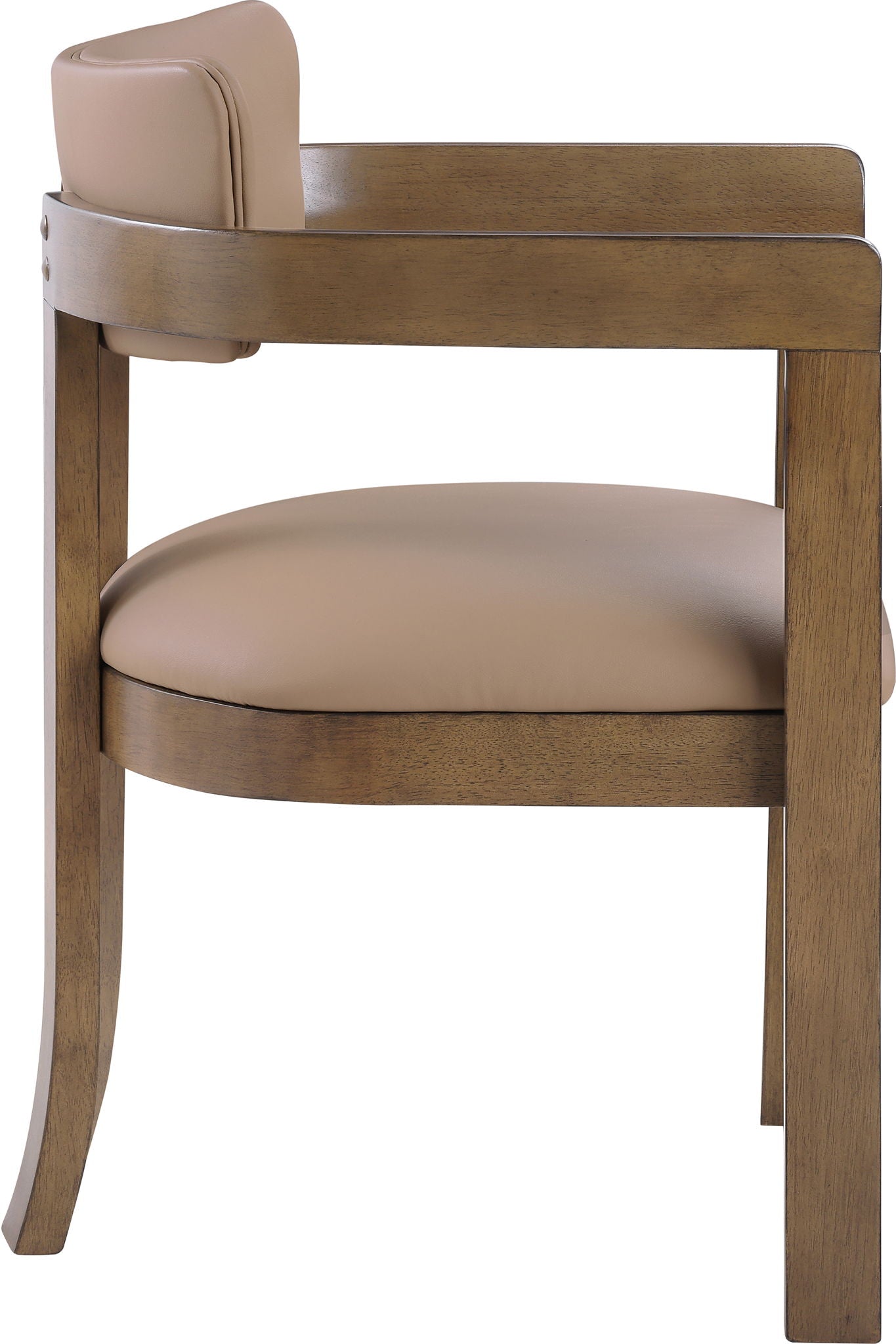 Lavrin - Vegan Leather Upholstered Dining Arm Chair (Set of 2) - Walnut Base