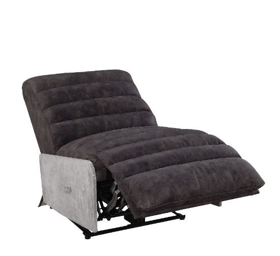 Okzuil - Power Motion Recliner - Two Tone Gray Top Grain Leather & Aluminum - Urban Living Furniture (Los Angeles, CA)
