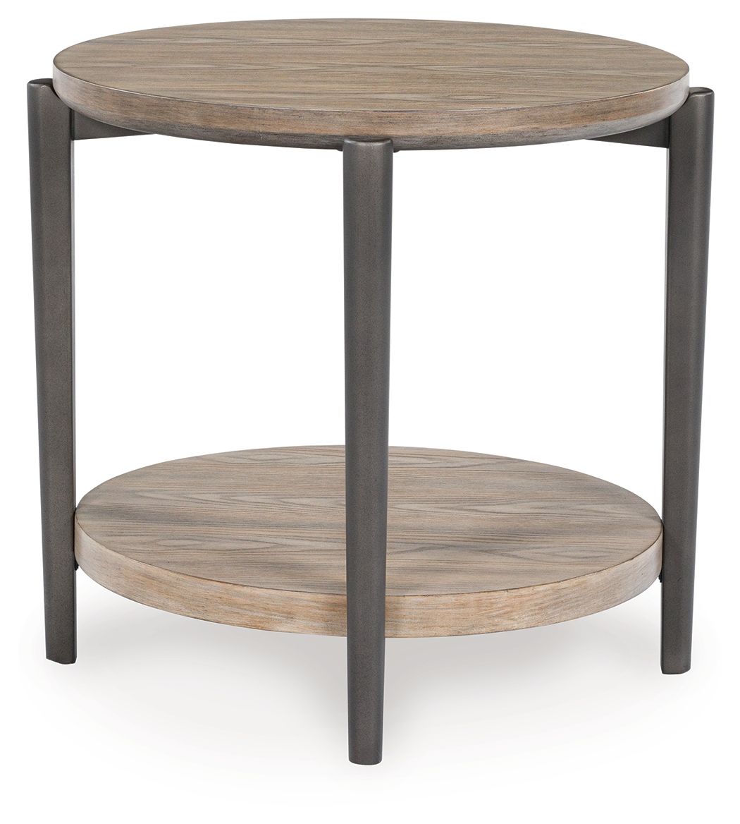 Dyonton - Light Grayish Brown - Round End Table - Urban Living Furniture (Los Angeles, CA)