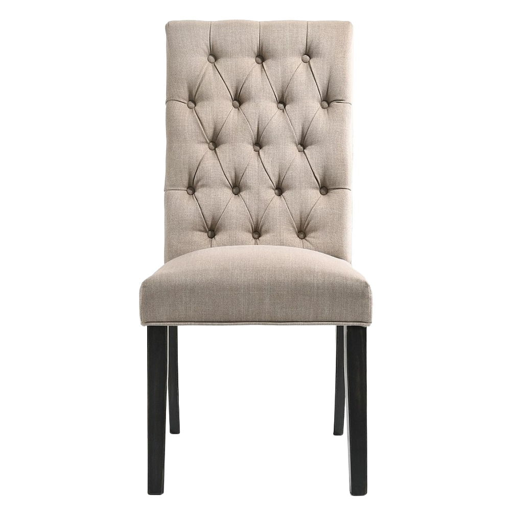 Morland - Side Chair (Set of 2) - Tan Linen & Vintage Black - Urban Living Furniture (Los Angeles, CA)