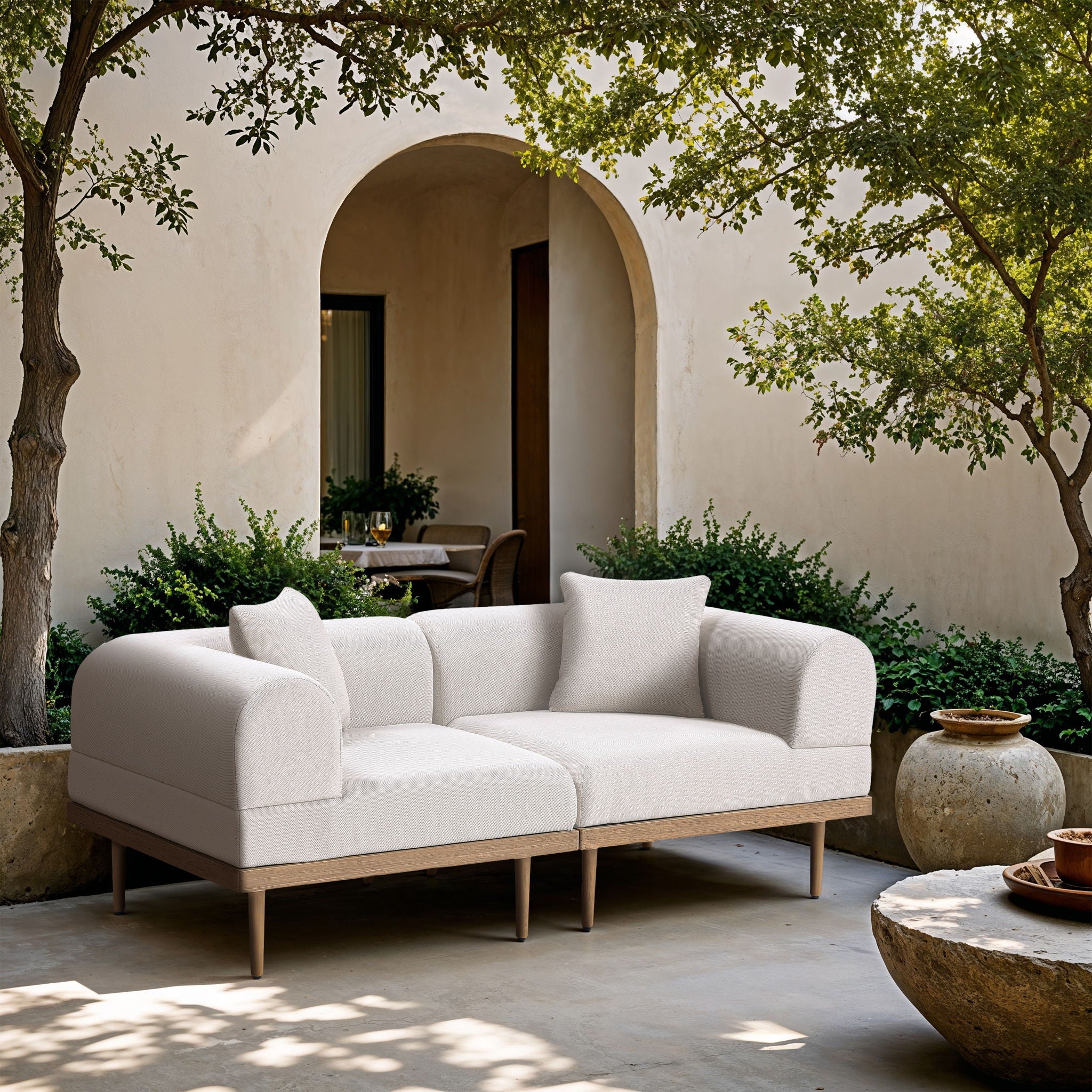 Laguna - 2 Piece Resilient Water Resistant Fabric 71" Upholstered Outdoor Patio Modular Loveseat - Urban Living Furniture (Los Angeles, CA)