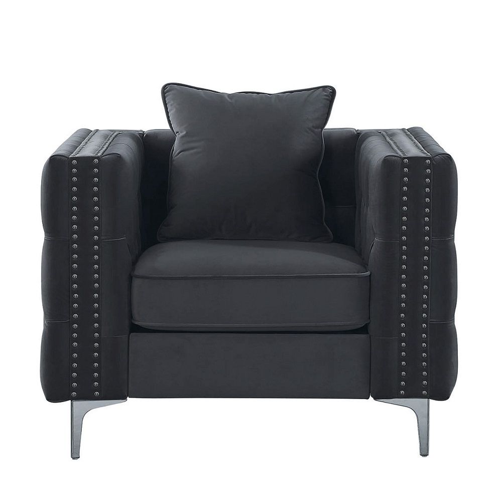 Gillian II - Chair - Light Gray Velvet - Urban Living Furniture (Los Angeles, CA)