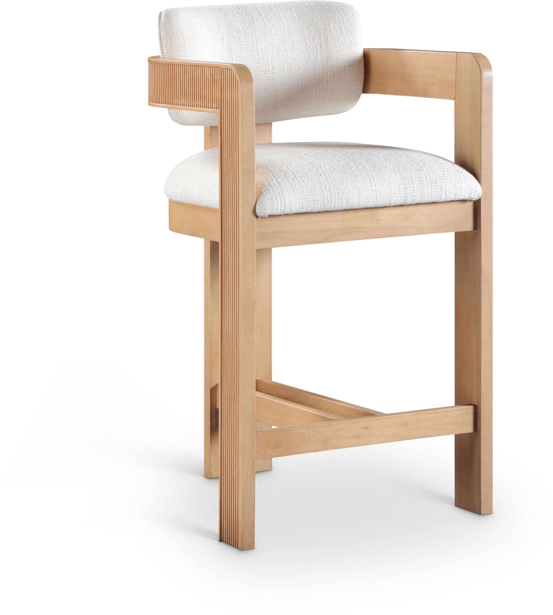 Sacha - Linen Stool With Natural Base - Urban Living Furniture (Los Angeles, CA)