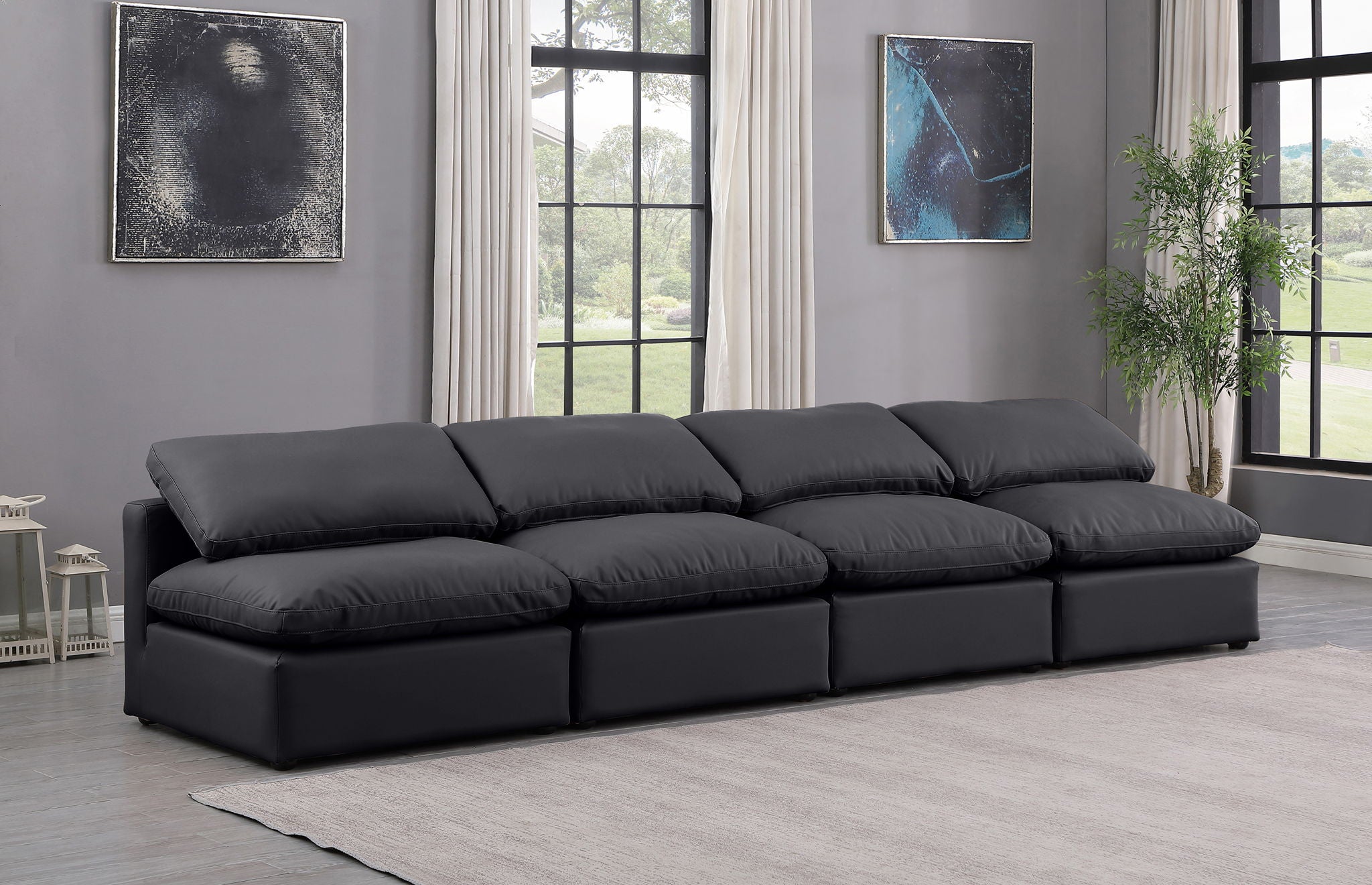 Indulge - Faux Leather 4 Seat Modular Armless Sofa - Urban Living Furniture (Los Angeles, CA)