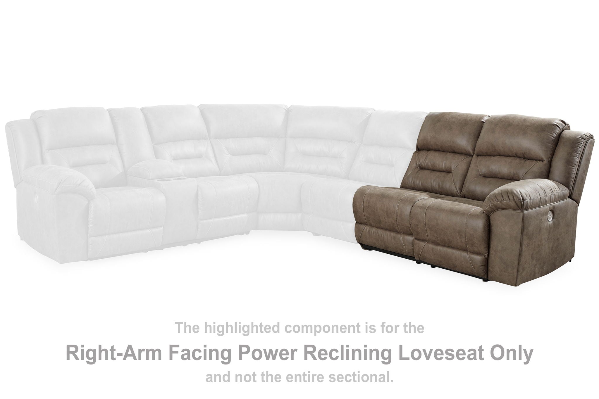 Ravenel - Raf Reclining Power Loveseat - Faux Leather - Fossil - Urban Living Furniture (Los Angeles, CA)