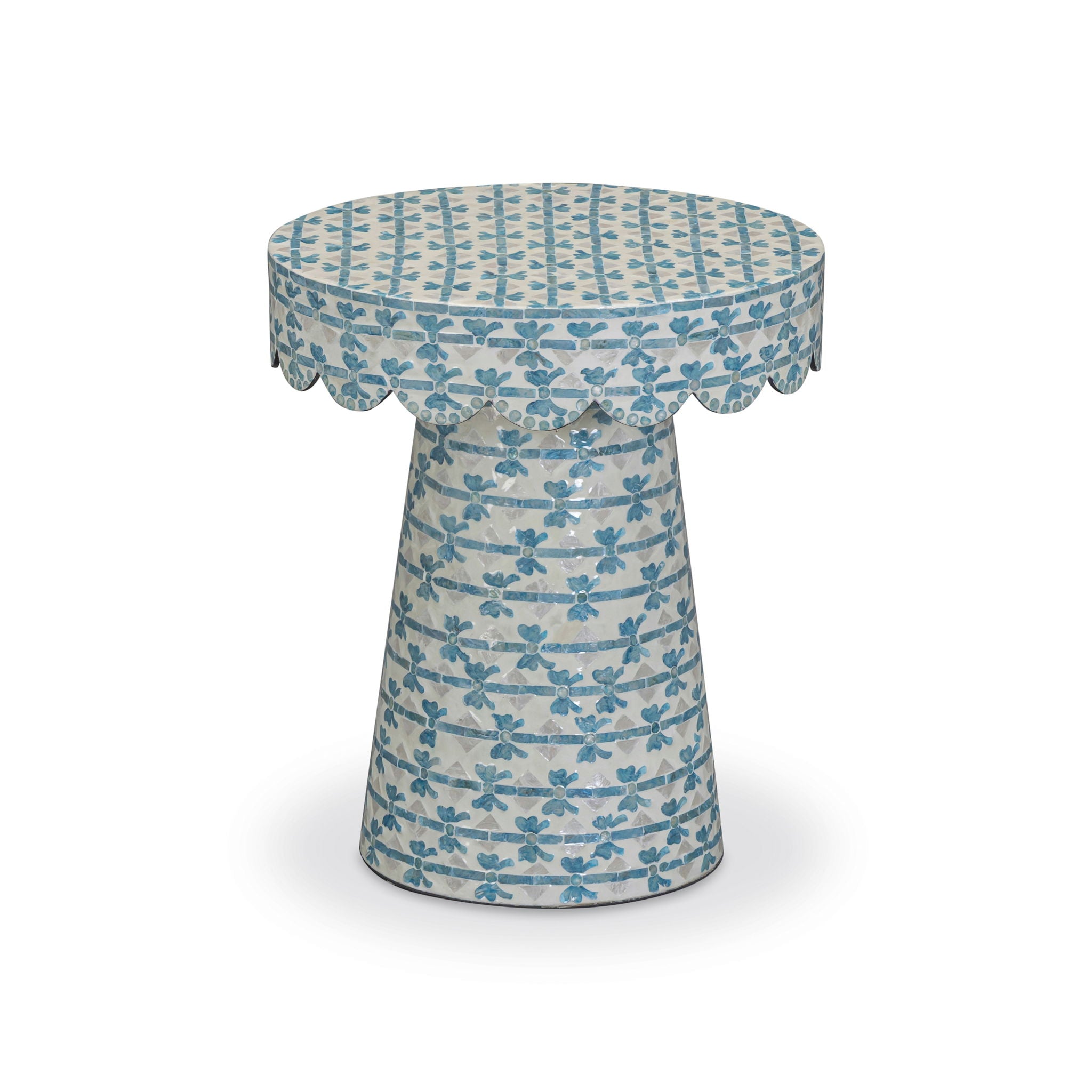 Lady - Capiz Shell Round Side Table - Blue Ribbon - Urban Living Furniture (Los Angeles, CA)