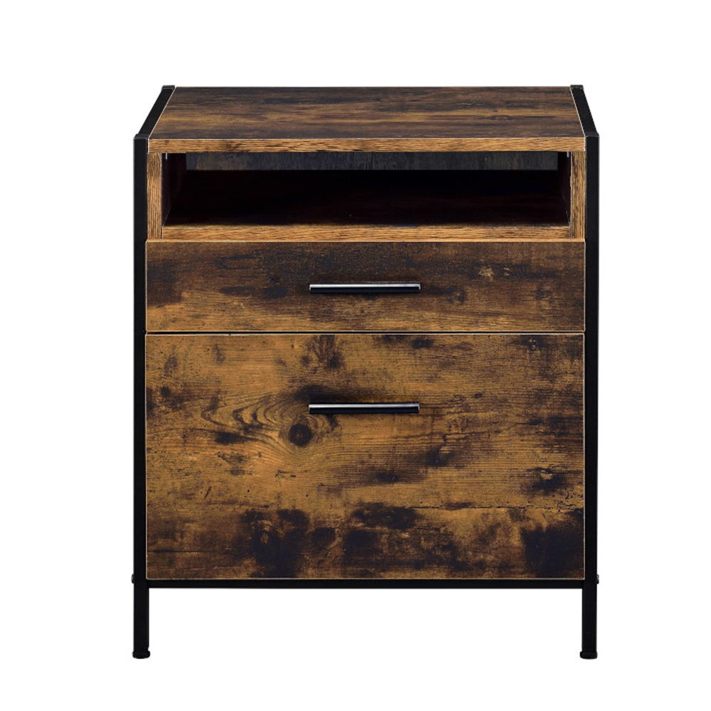 Juvanth - Nightstand - Rustic Oak & Black - Urban Living Furniture (Los Angeles, CA)