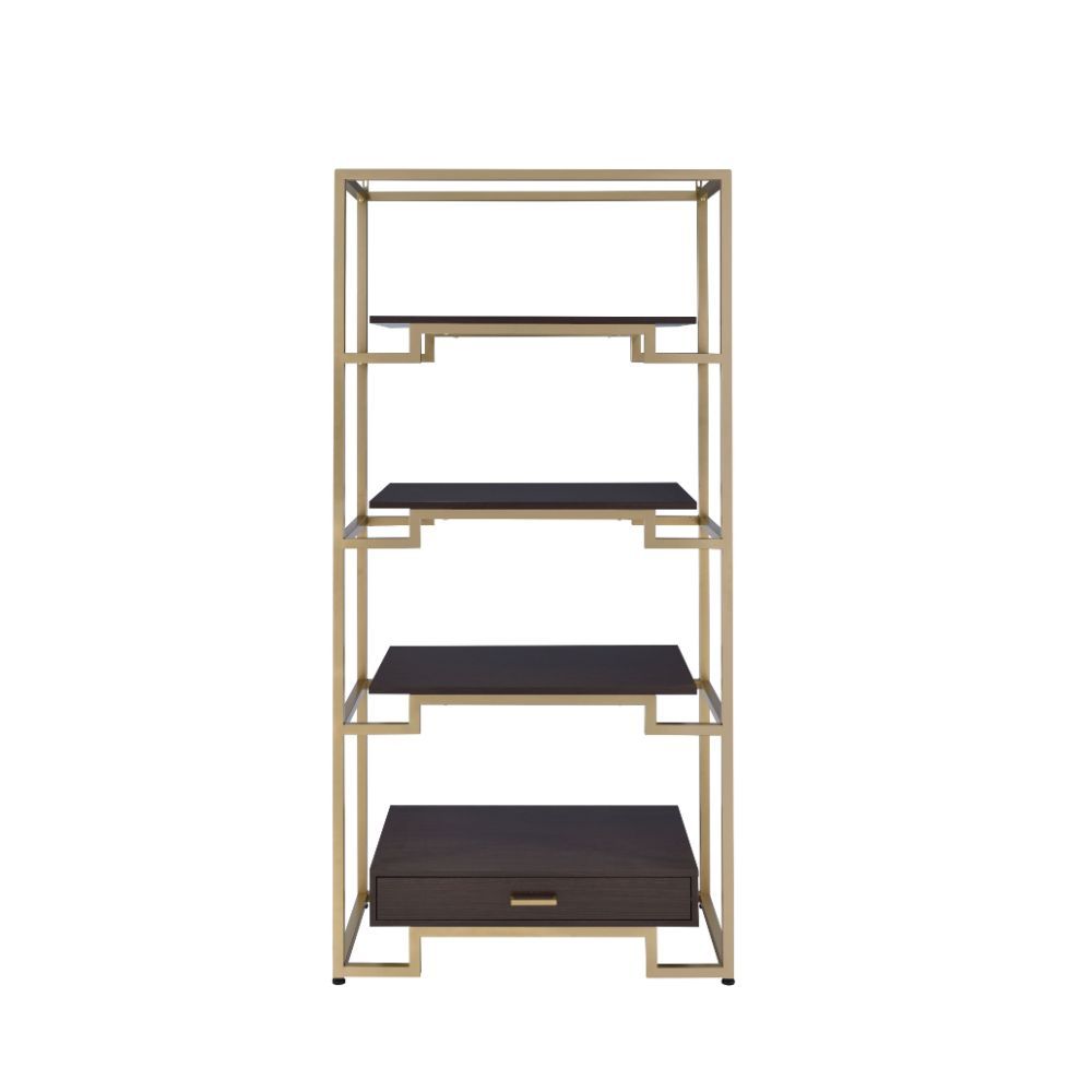 Yumia - Bookshelf - Gold & Walnut - Urban Living Furniture (Los Angeles, CA)