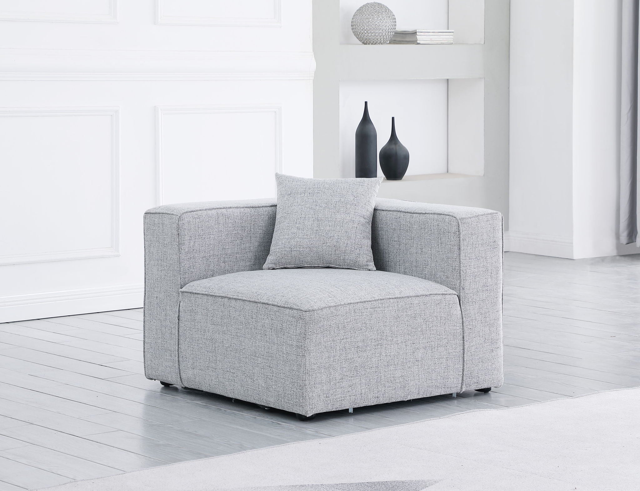 Cube - Linen Corner Chair - Urban Living Furniture (Los Angeles, CA)