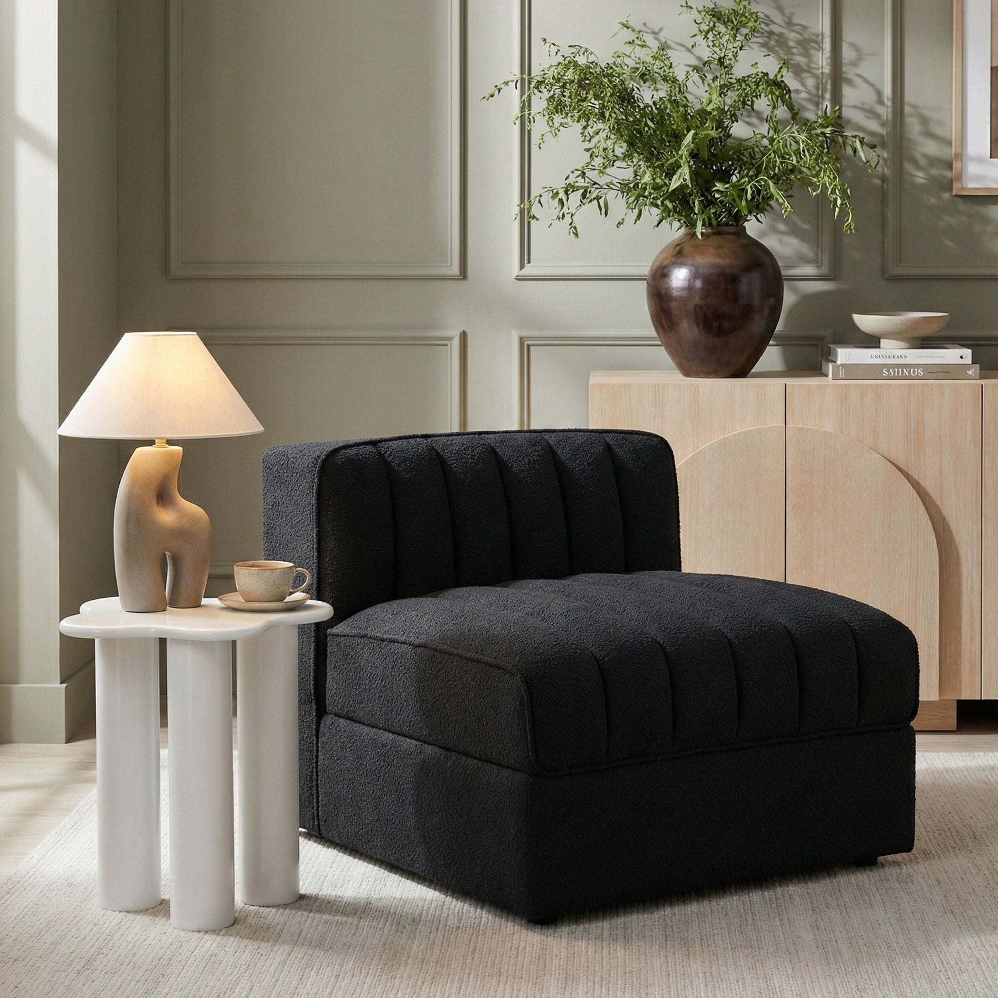 Rummi - Velvet Performance Fabric Upholstered Modular Armless Chair - Urban Living Furniture (Los Angeles, CA)