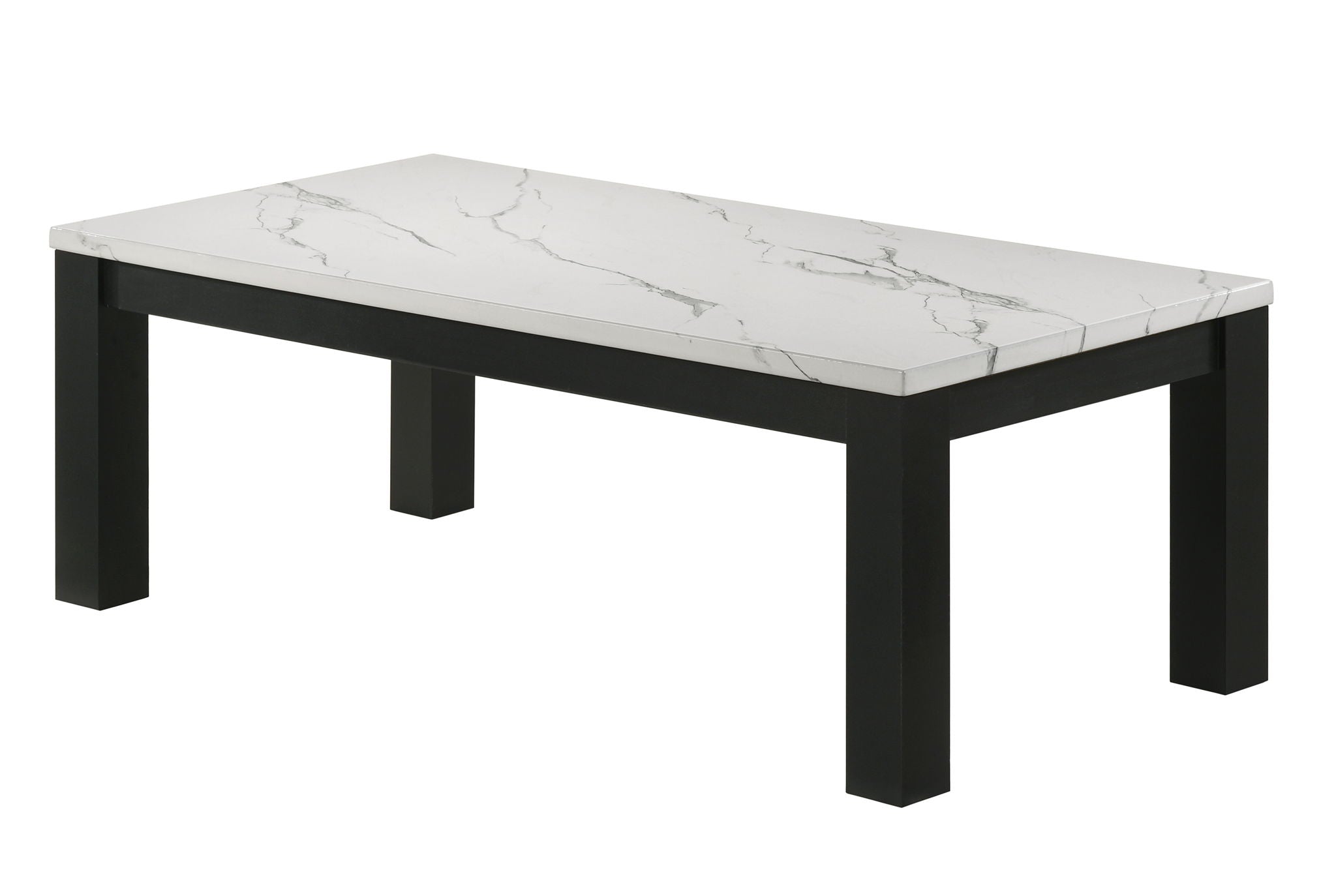 Ivy - 3 Piece Faux Marble White Cocktail Set - White / Black - Urban Living Furniture (Los Angeles, CA)